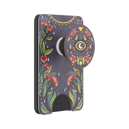PopSockets PopWallet+ For MagSafe Round with Adapter Ring Floral Bohemian