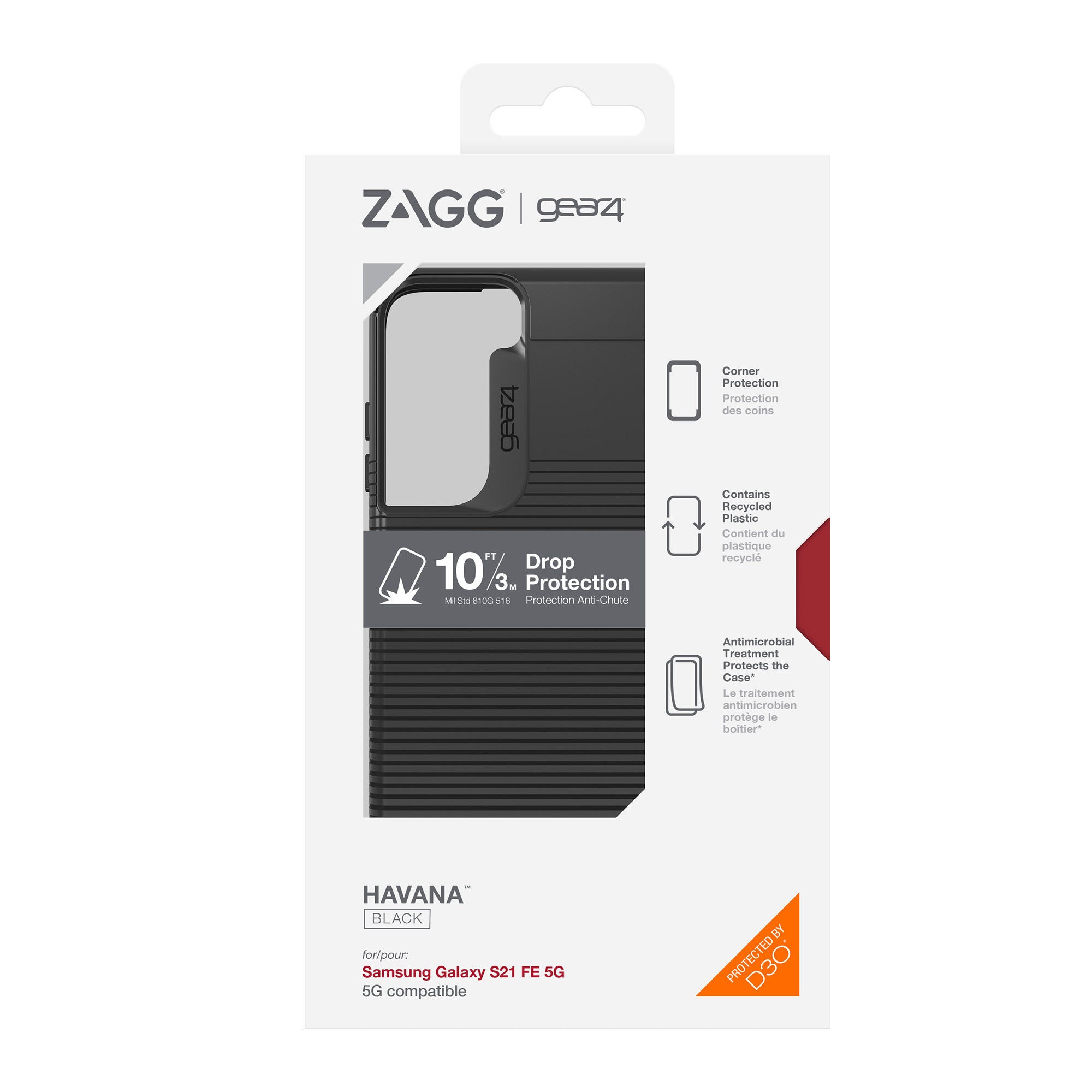 Samsung Galaxy S21 FE 5G Gear4 D3O Black Havana Case - 15-08871