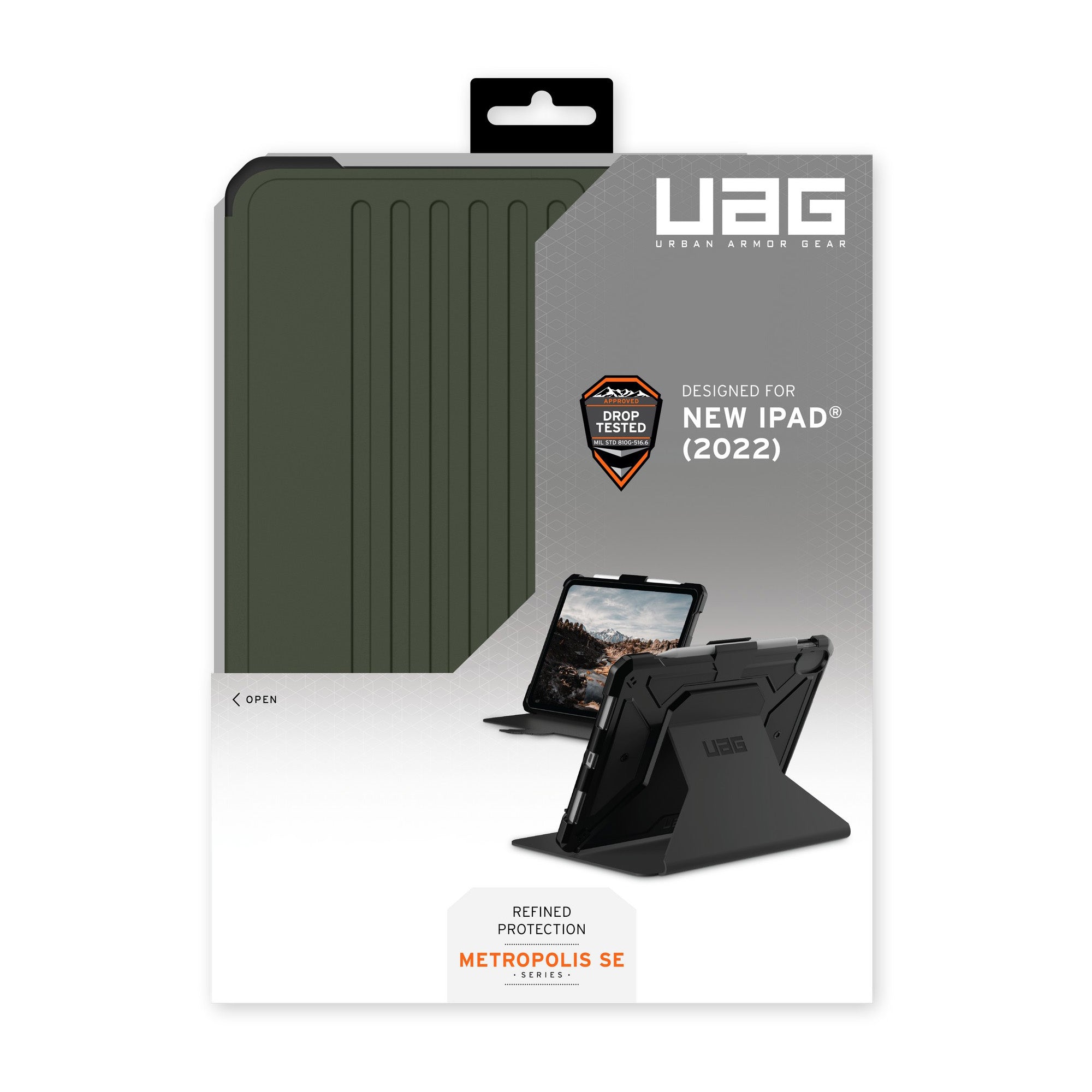 iPad A16/iPad 10th Gen UAG Metropolis SE Case - Green (Olive) - 15-09485