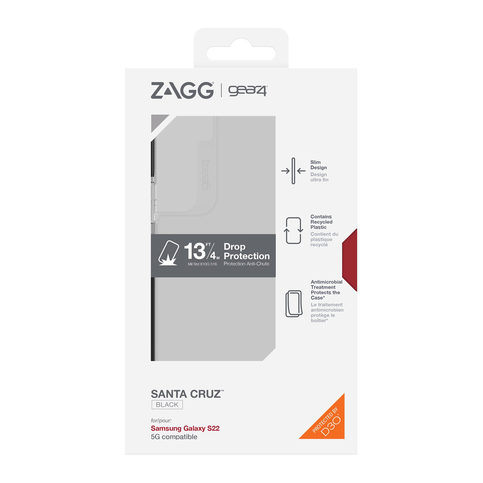 Samsung Galaxy S22 5G Gear4 D3O Santa Cruz Case - Black - 15-09707