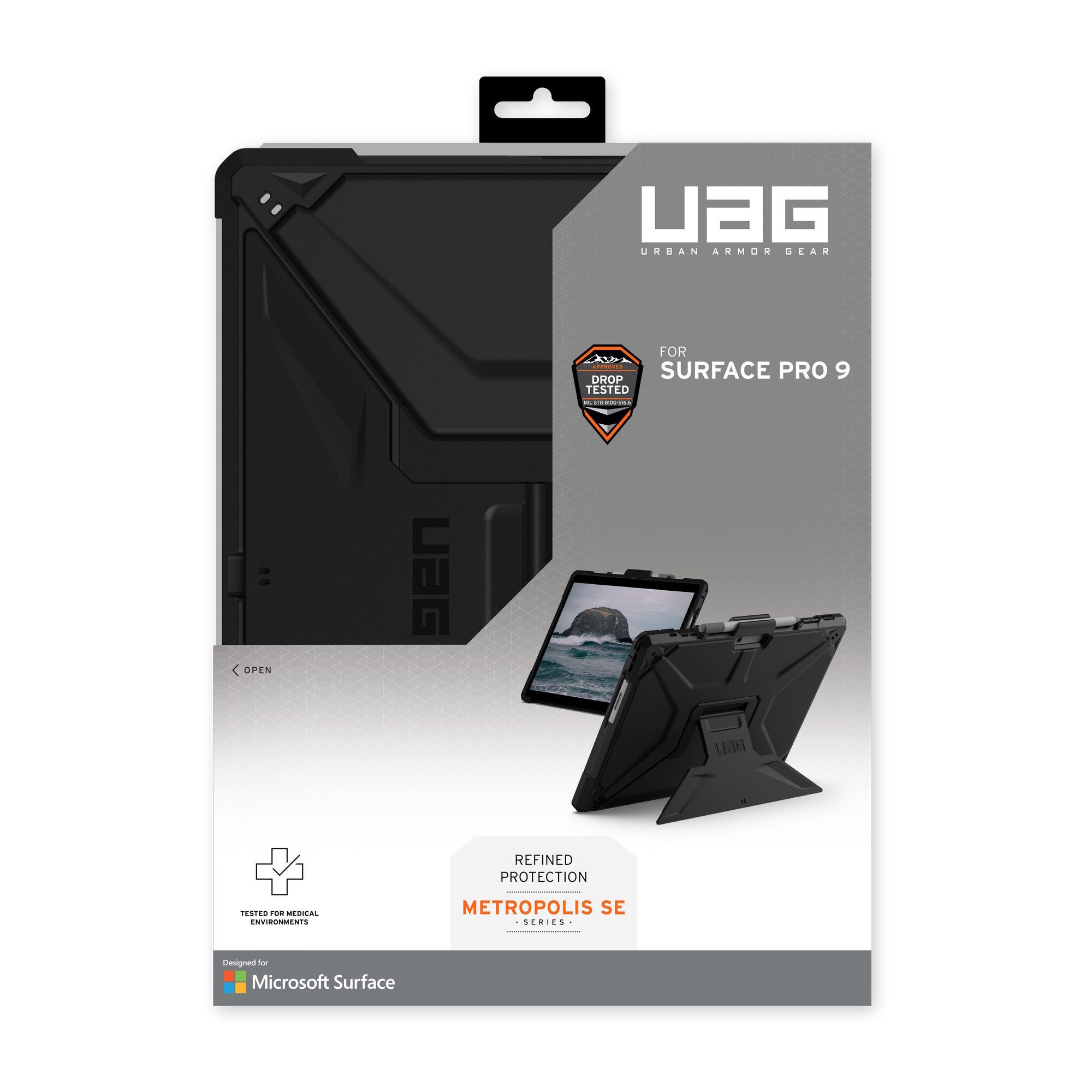 Microsoft Surface Pro 13in 12/11/10/9 UAG Metropolis SE Series Case - Black - 15-10732
