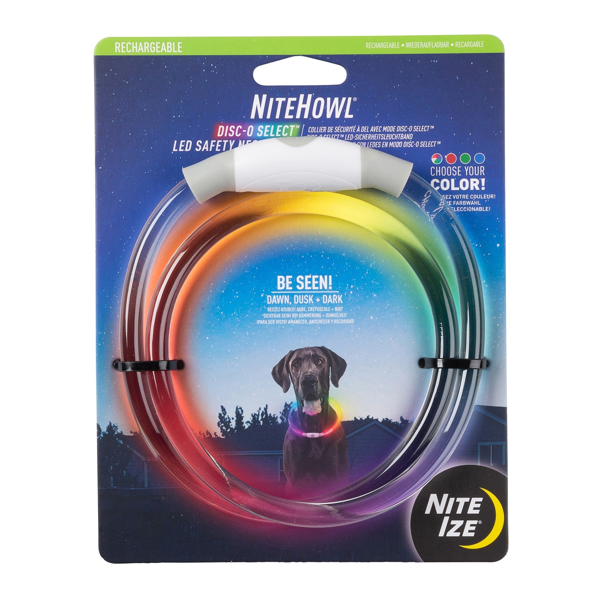 Nite Ize Nitehowl LED Dog Collar Safety Necklace - Disc-O Select - 15-10961
