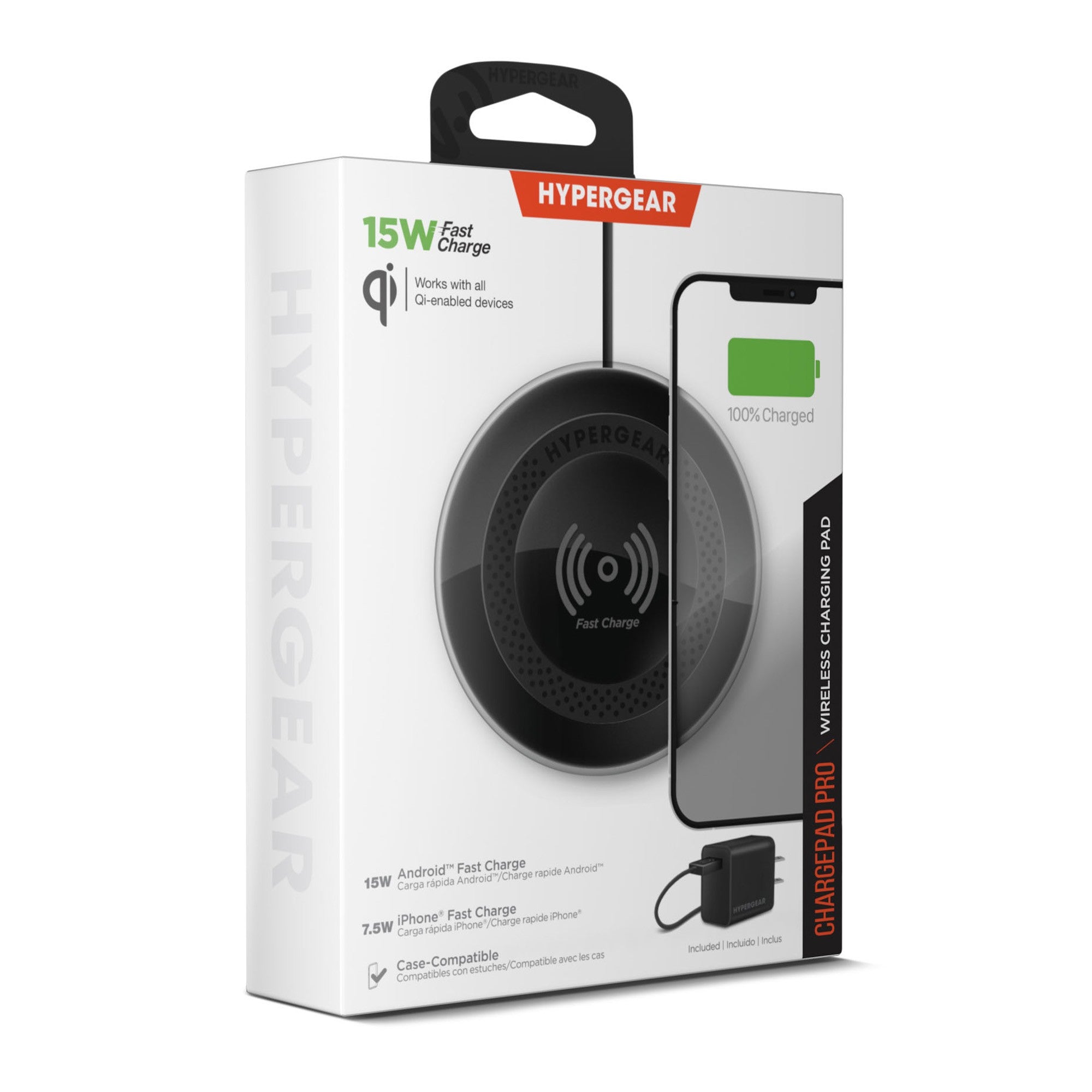 HyperGear 15W ChargePad Pro Wireless Fast Charger w/ USB-C Hub - Black - 15-11936