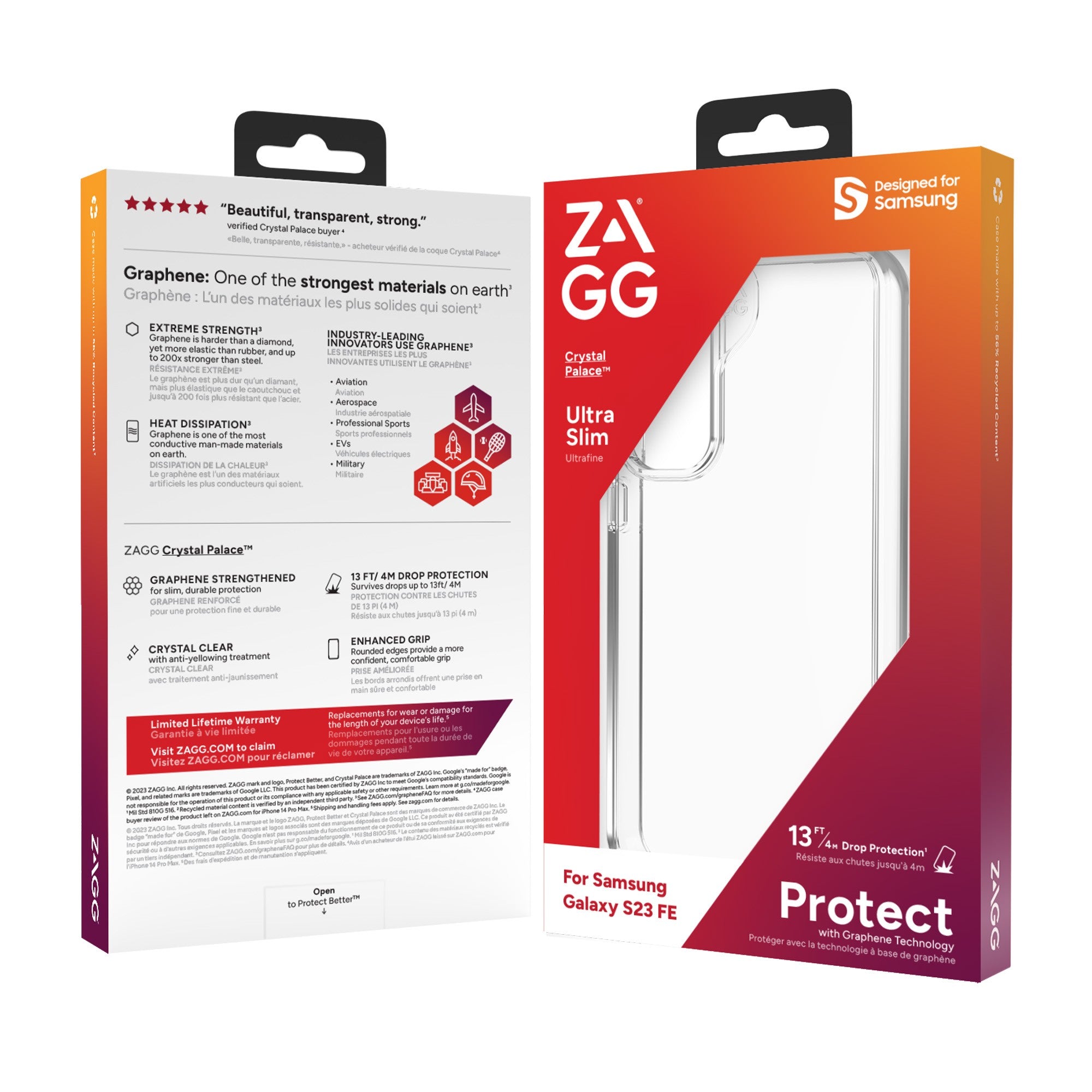 Samsung Galaxy S23 FE 5G ZAGG/GEAR4 Graphene Crystal Palace Case - Clear - 15-11992