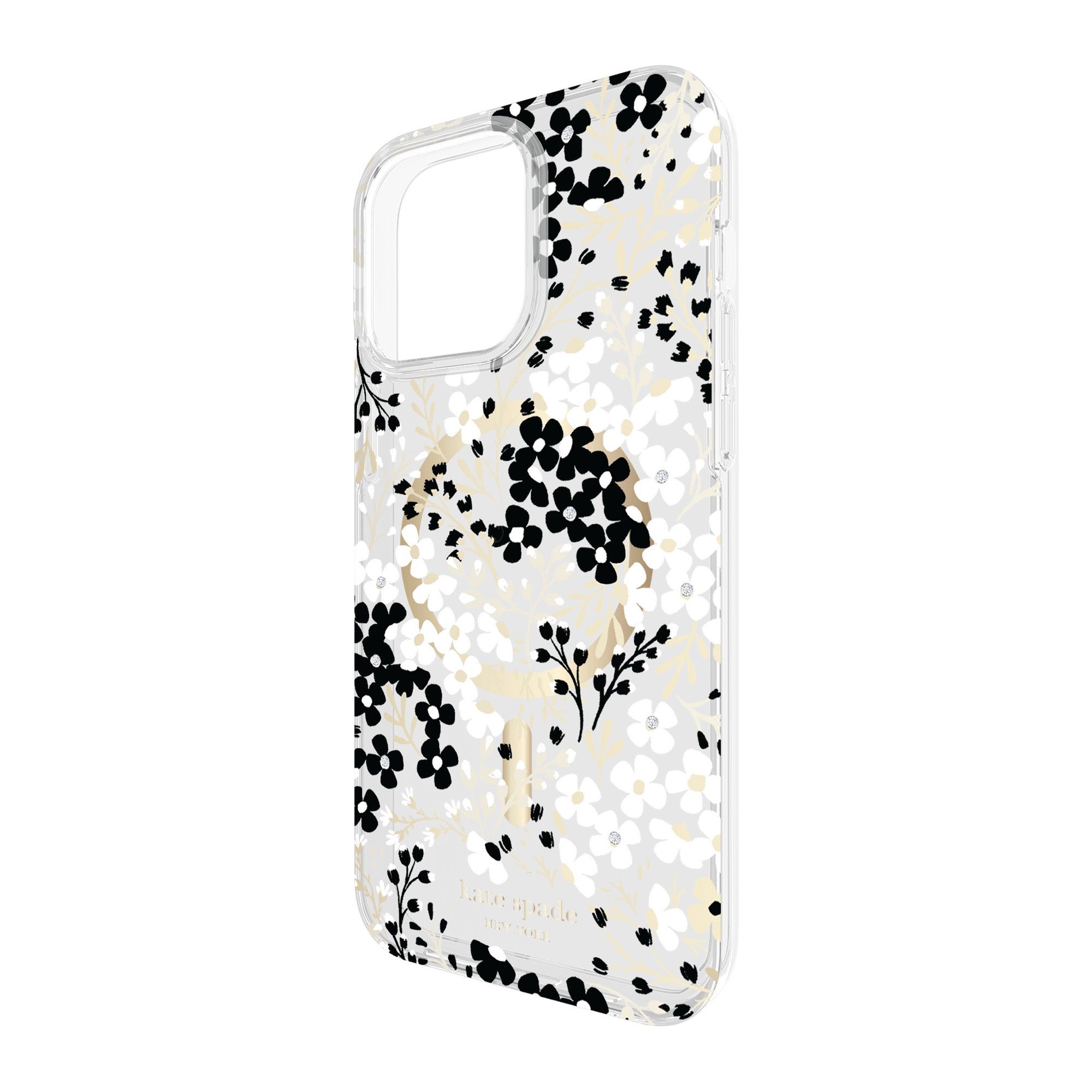 iPhone 15 Pro Max Kate Spade Protective Hardshell MagSafe Case - Black/White (Multi Floral) - 15-12011