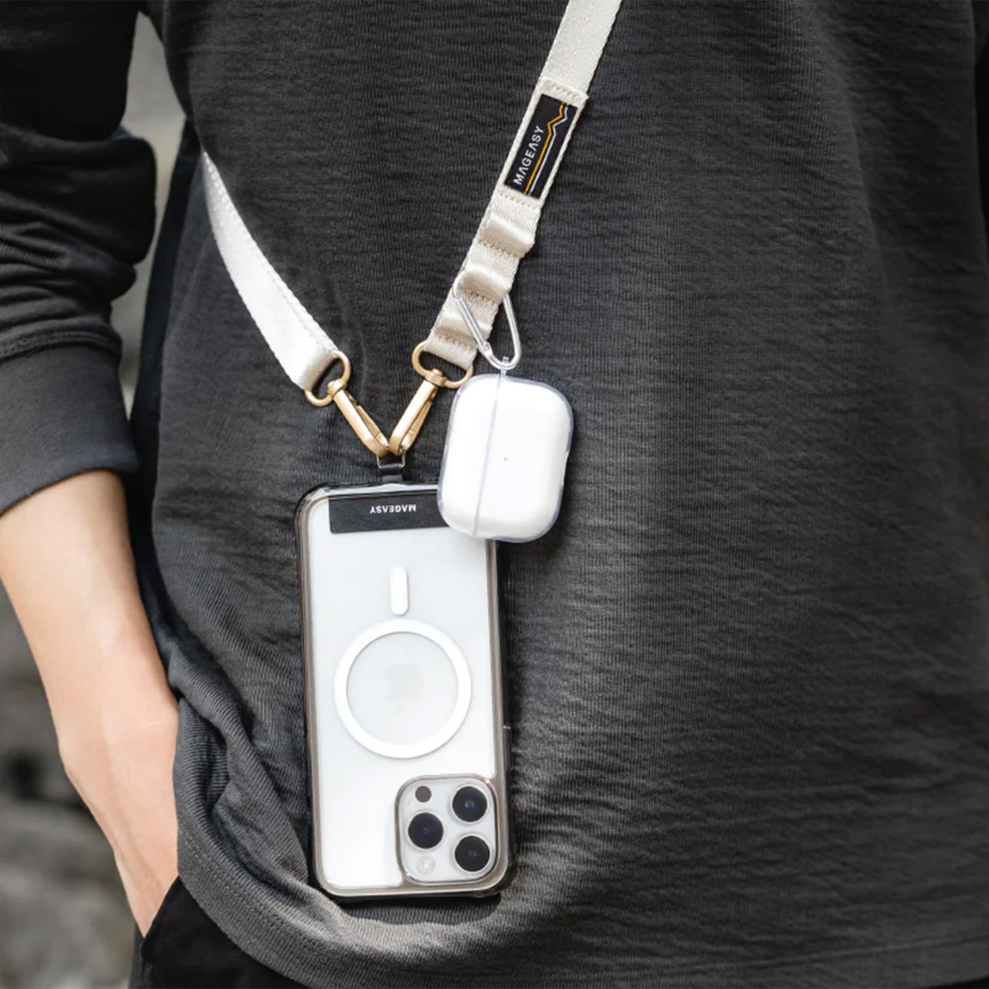 Universal MAGEASY 20mm Adjustable Strap Phone Lanyard - Starlight - 15-12106