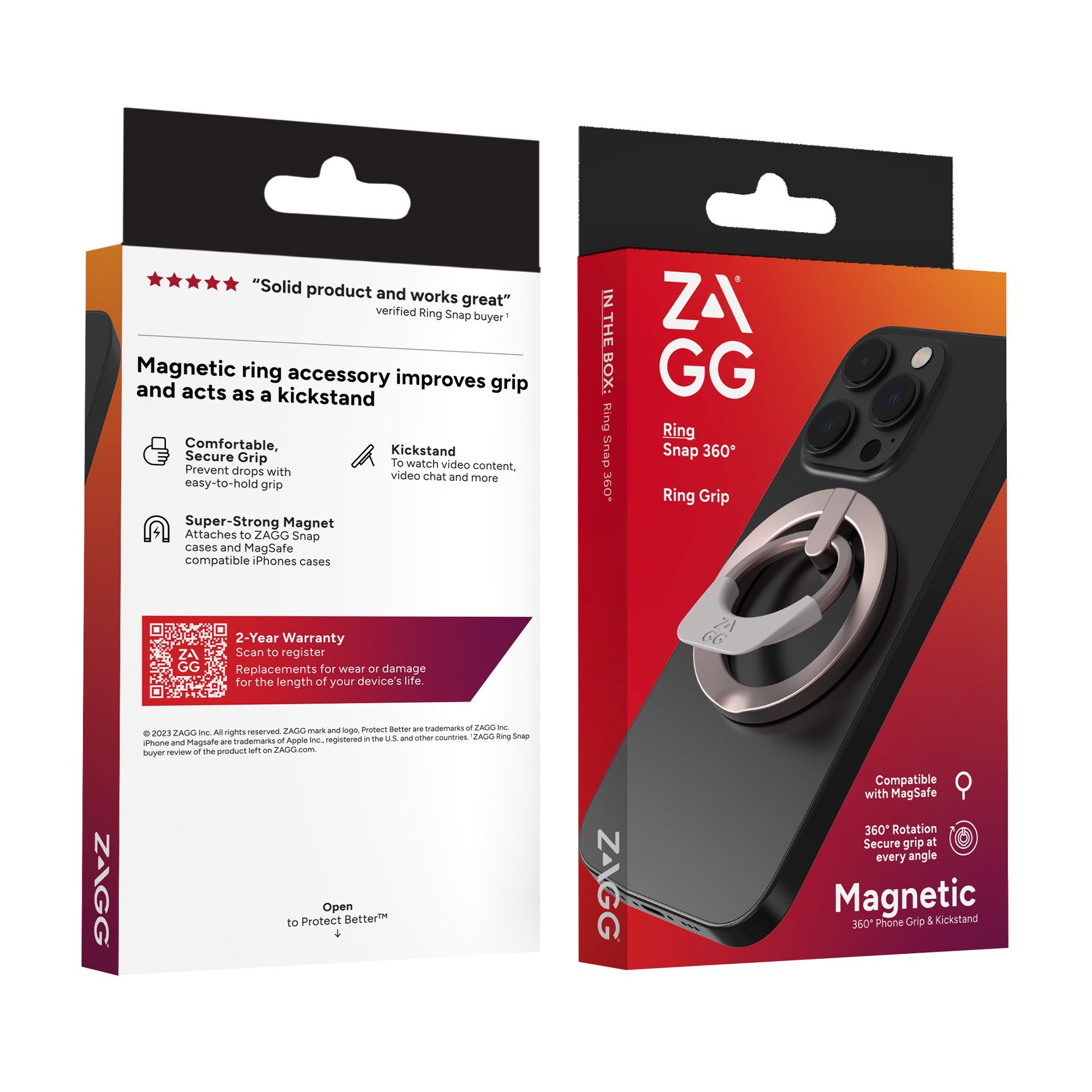 ZAGG Magnetic Ring Snap 360 - Rose Gold - 15-12307