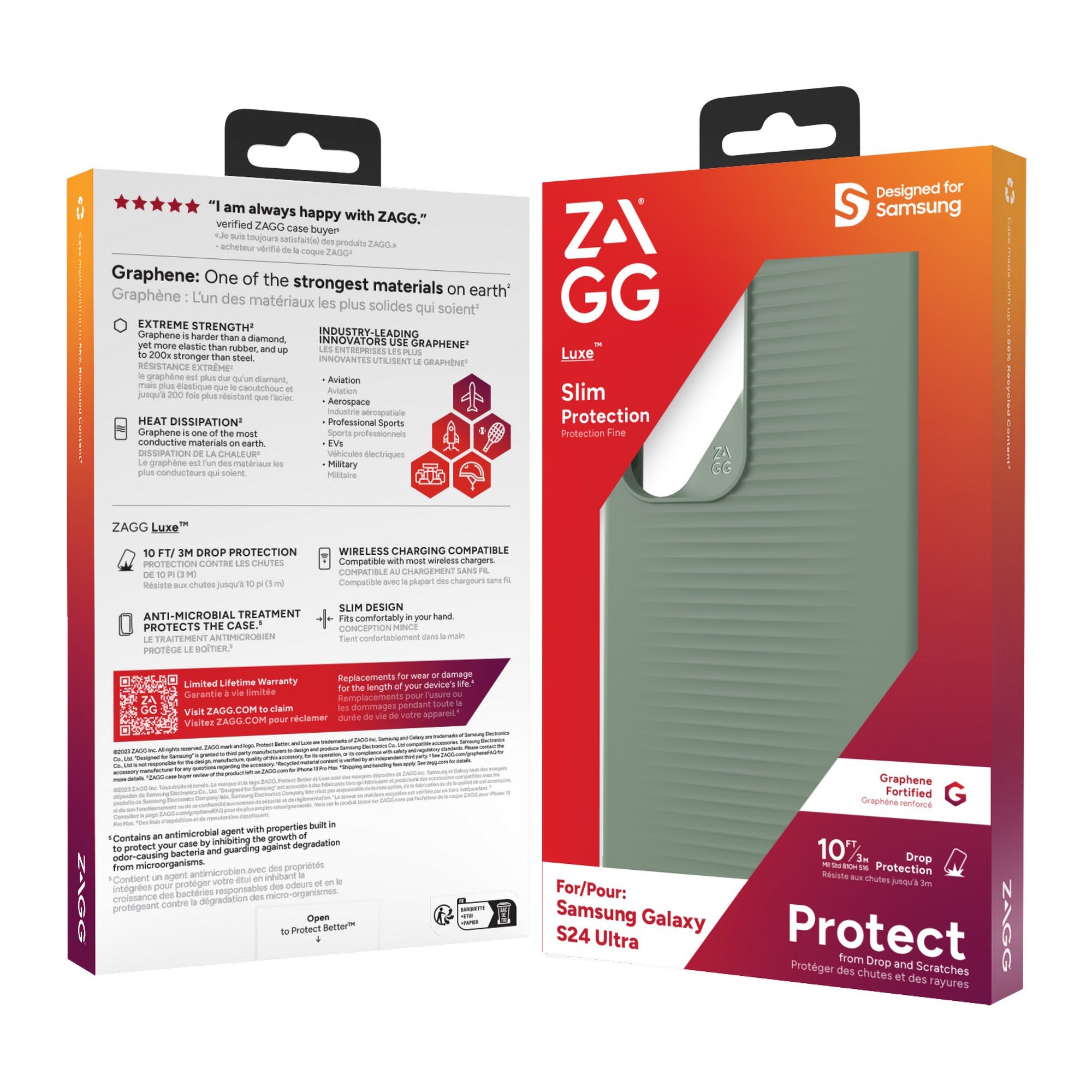 Samsung Galaxy S24 Ultra 5G ZAGG Graphene Luxe Case - Green - 15-12384