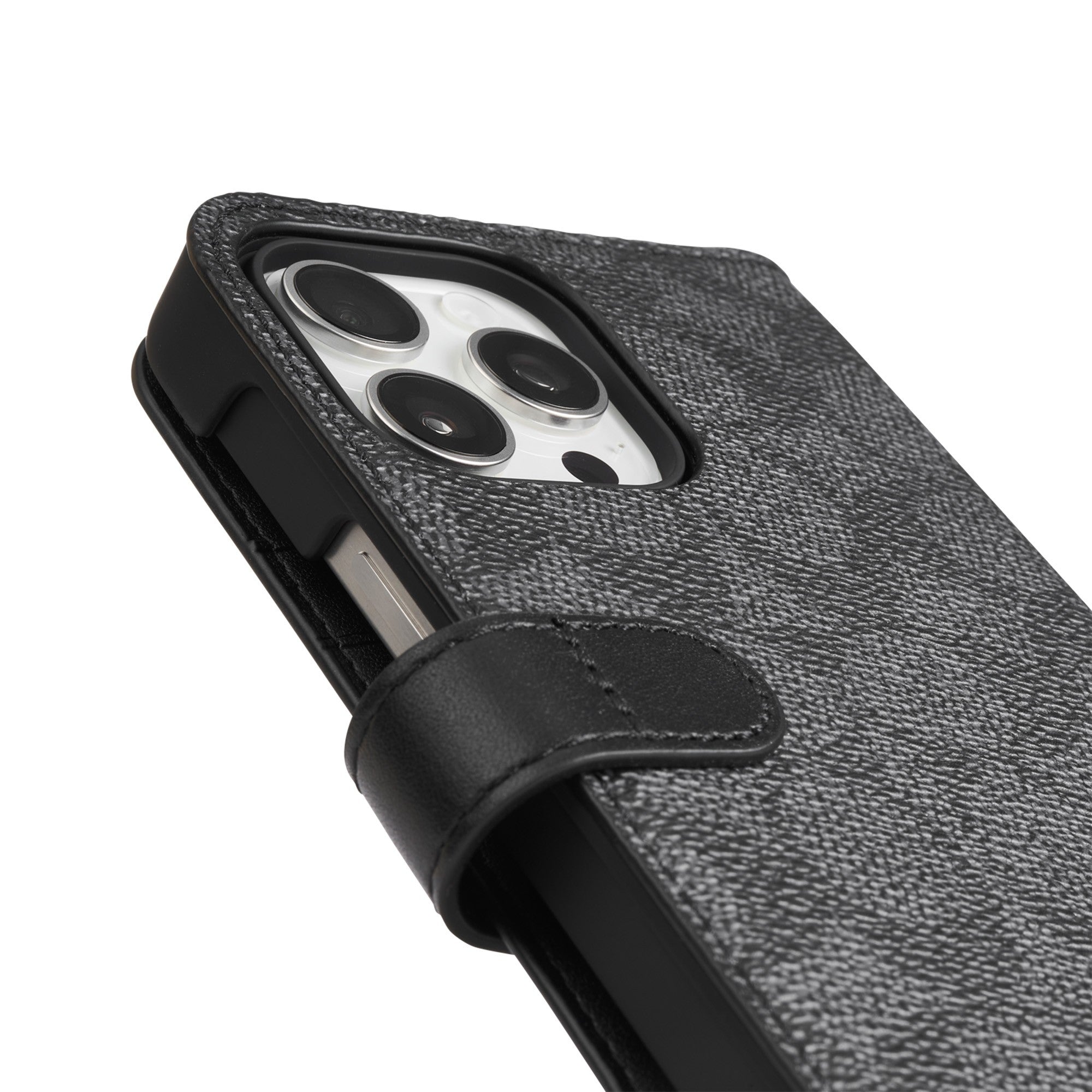 iPhone 15 Pro Coach Folio Signature C Case - Charcoal - 15-12446
