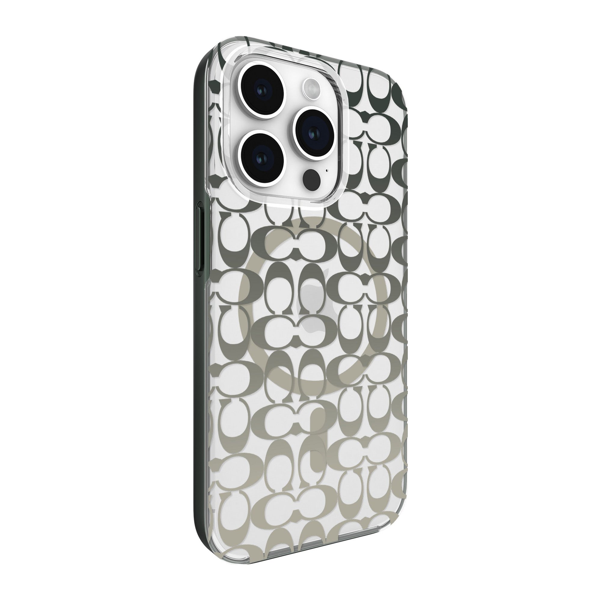 iPhone 15 Pro Coach Protective Signature C Case w/MagSafe - Ombre Deep Forest - 15-12451