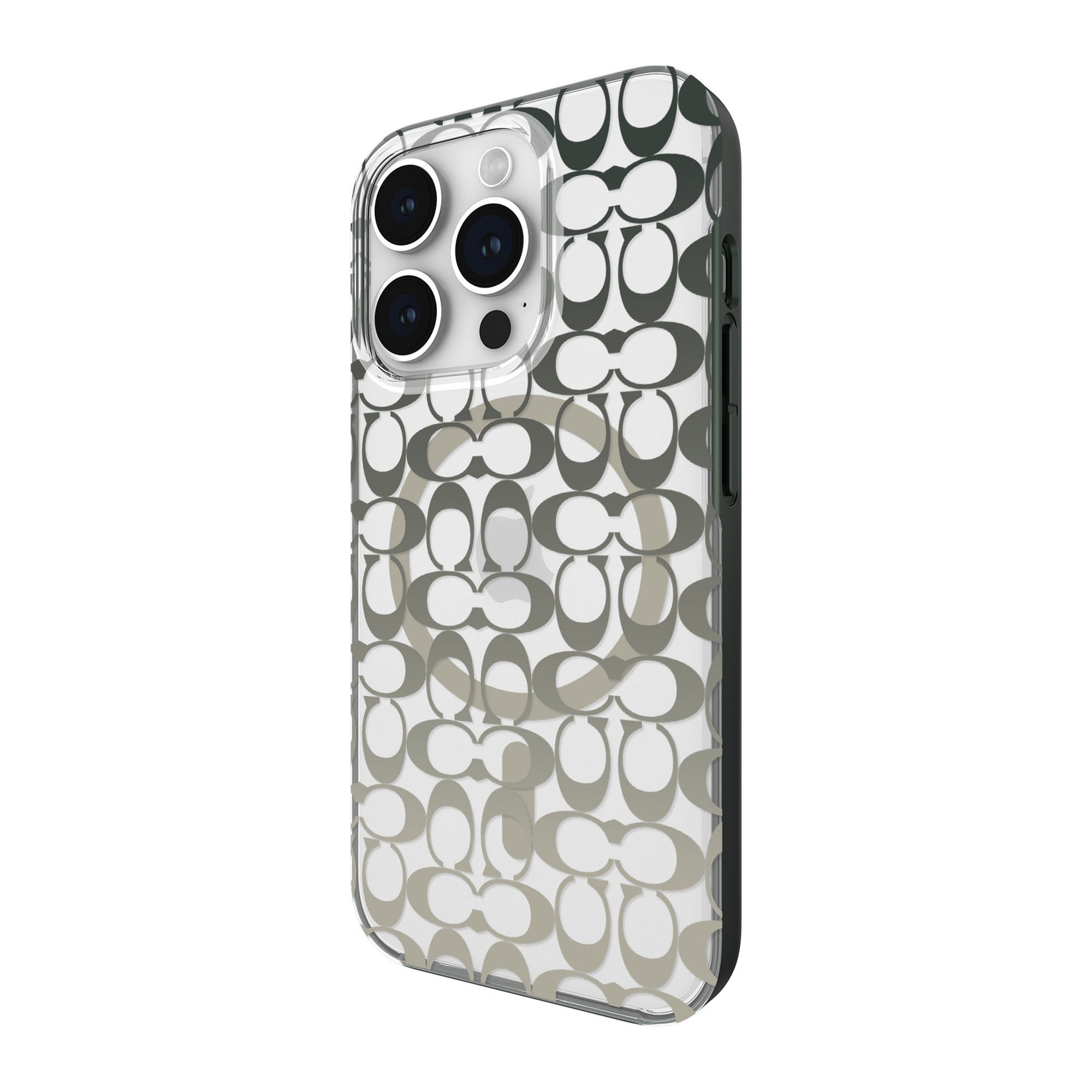 iPhone 15 Pro Coach Protective Signature C Case w/MagSafe - Ombre Deep Forest - 15-12451