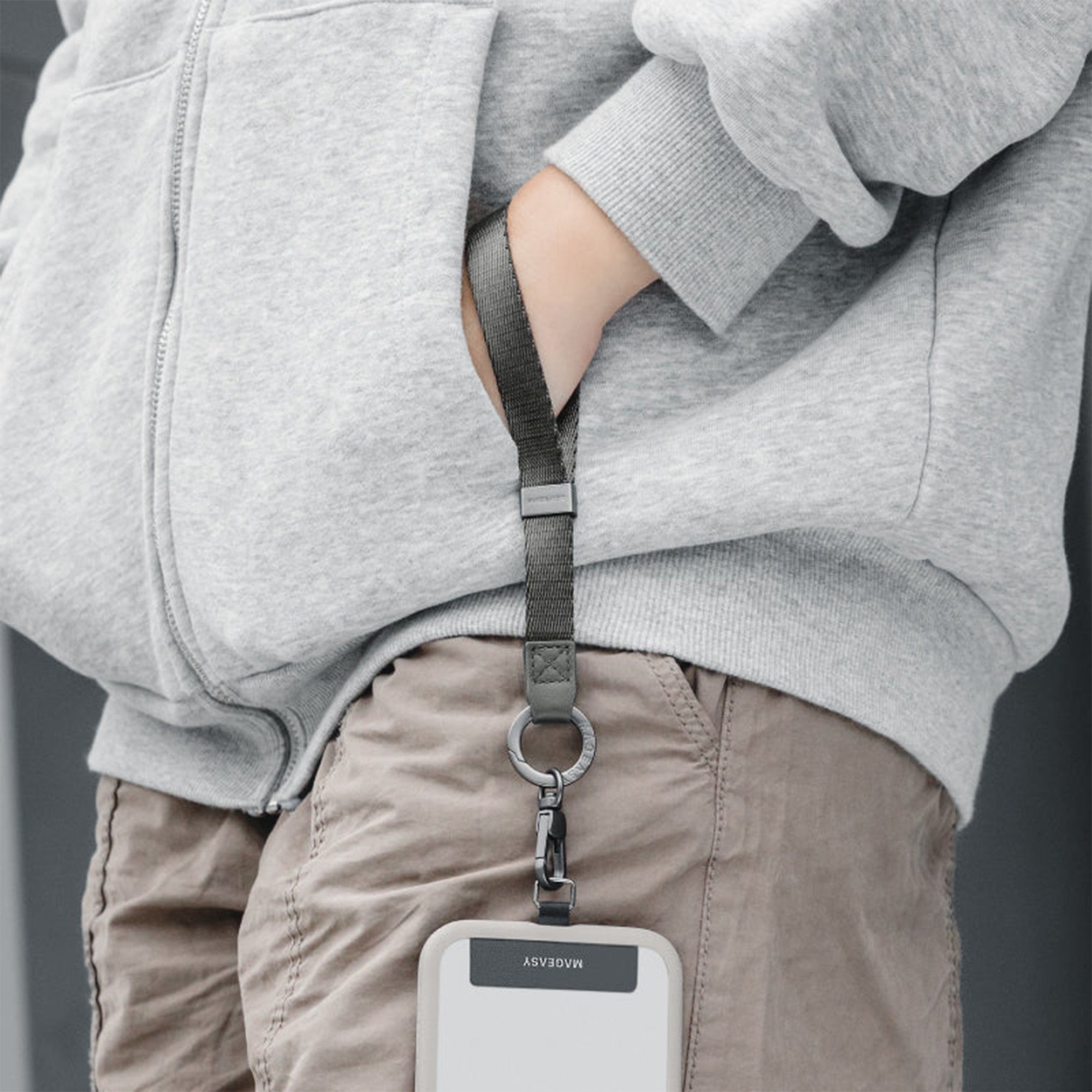 Universal MAGEASY 15mm Utility Wrist Strap - Concrete Grey - 15-12706