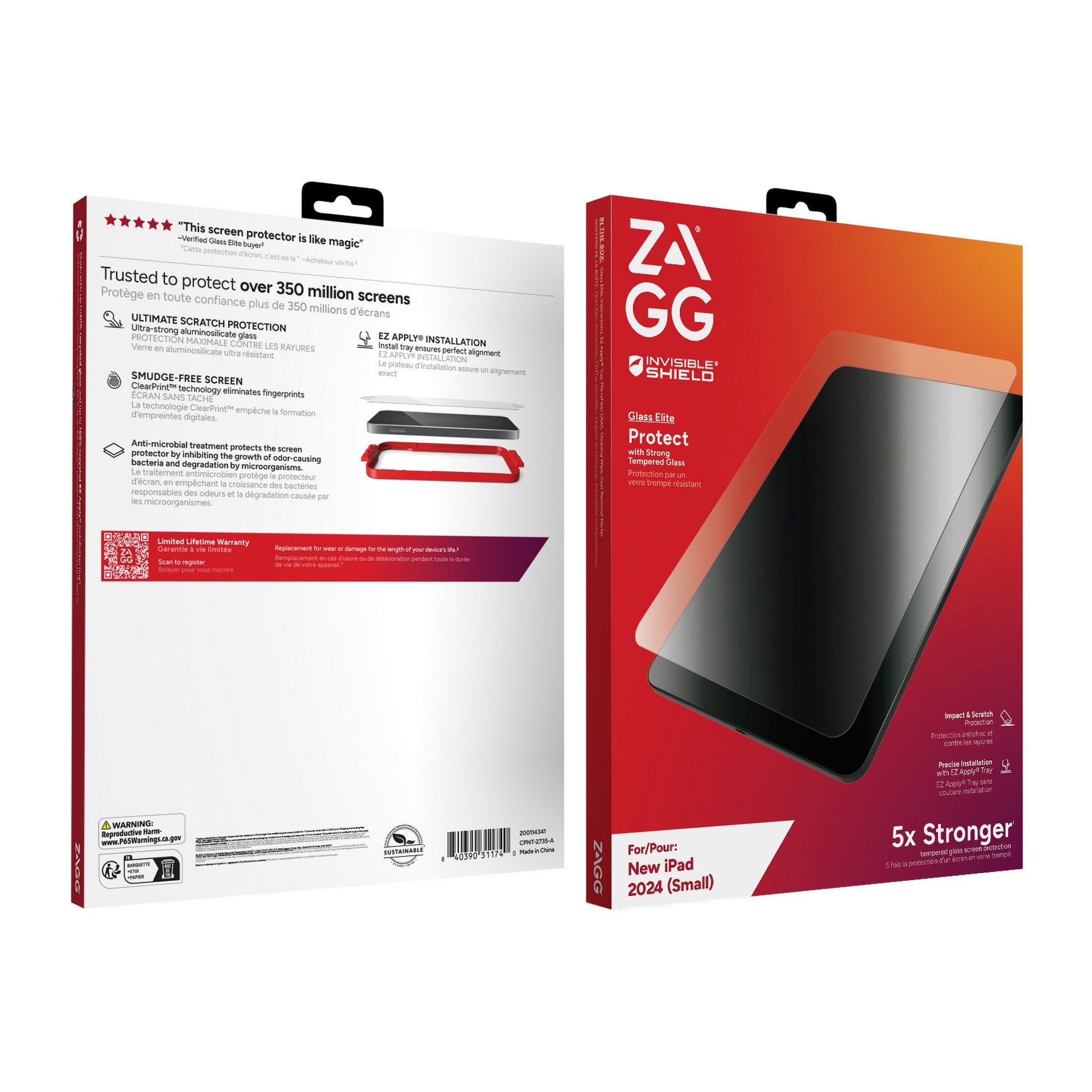 iPad Air 11-in M4/M3/M2 ZAGG InvisibleShield Glass Elite Screen Protector - 15-12872