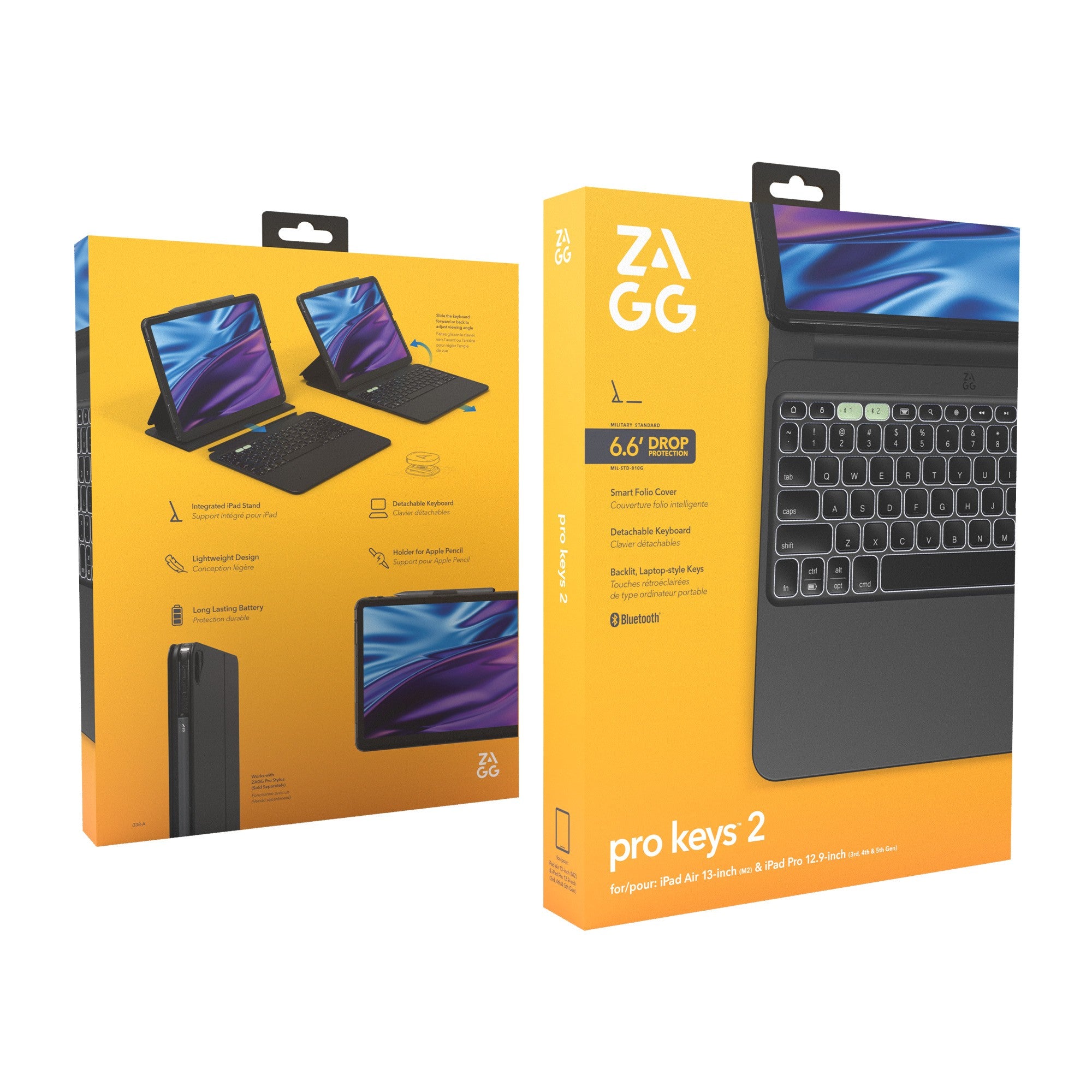 iPad Pro 11-in M4 ZAGG Pro Keys 2 Keyboard - Black - 15-12889
