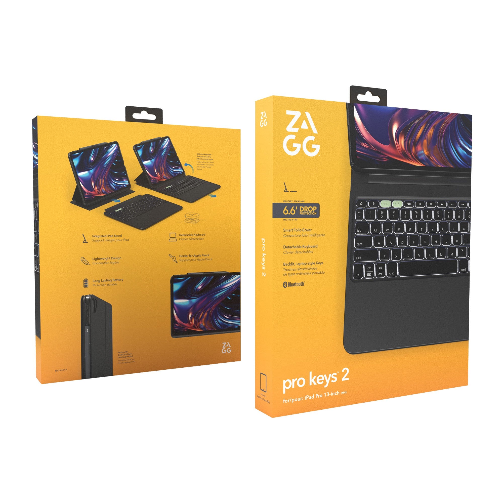iPad Pro 13-in M4 ZAGG Pro Keys 2 Keyboard - Black - 15-12891