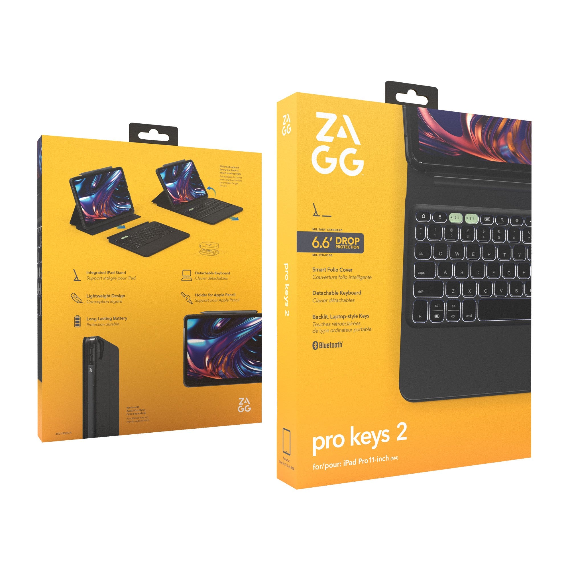 iPad Air 13-in M3/M2 ZAGG Pro Keys 2 Keyboard - Black - 15-12892