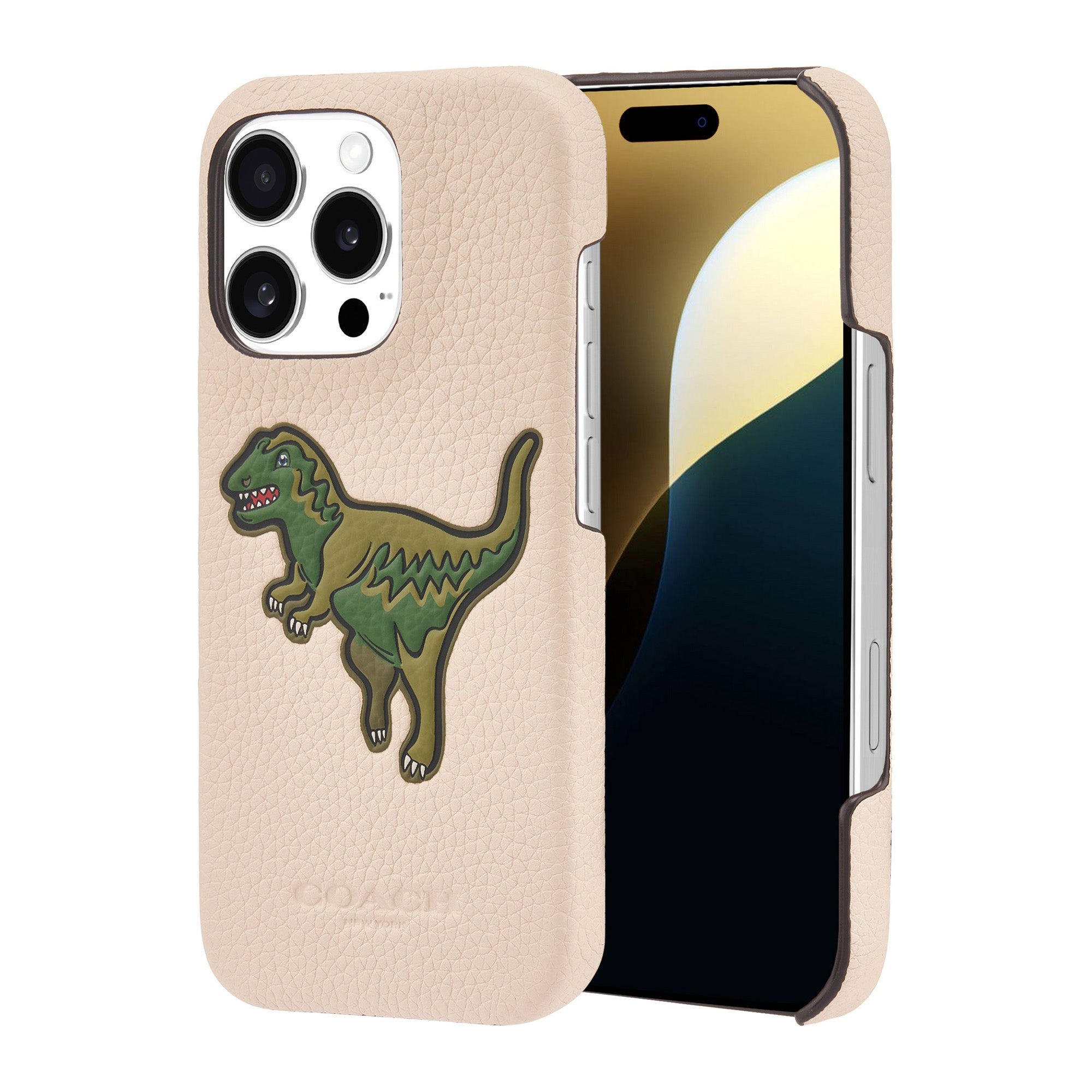 iPhone 16 Pro Coach Leather Slim Wrap Case - Ivory Rexy - 15-13371