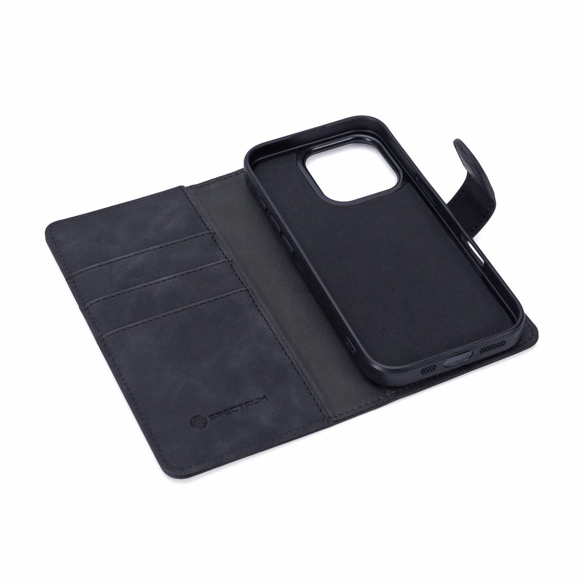 iPhone 17e/16e/15/14/13 SPECTRUM Folio Slim Detachable 2-1 Wallet Case - Black - 15-13887