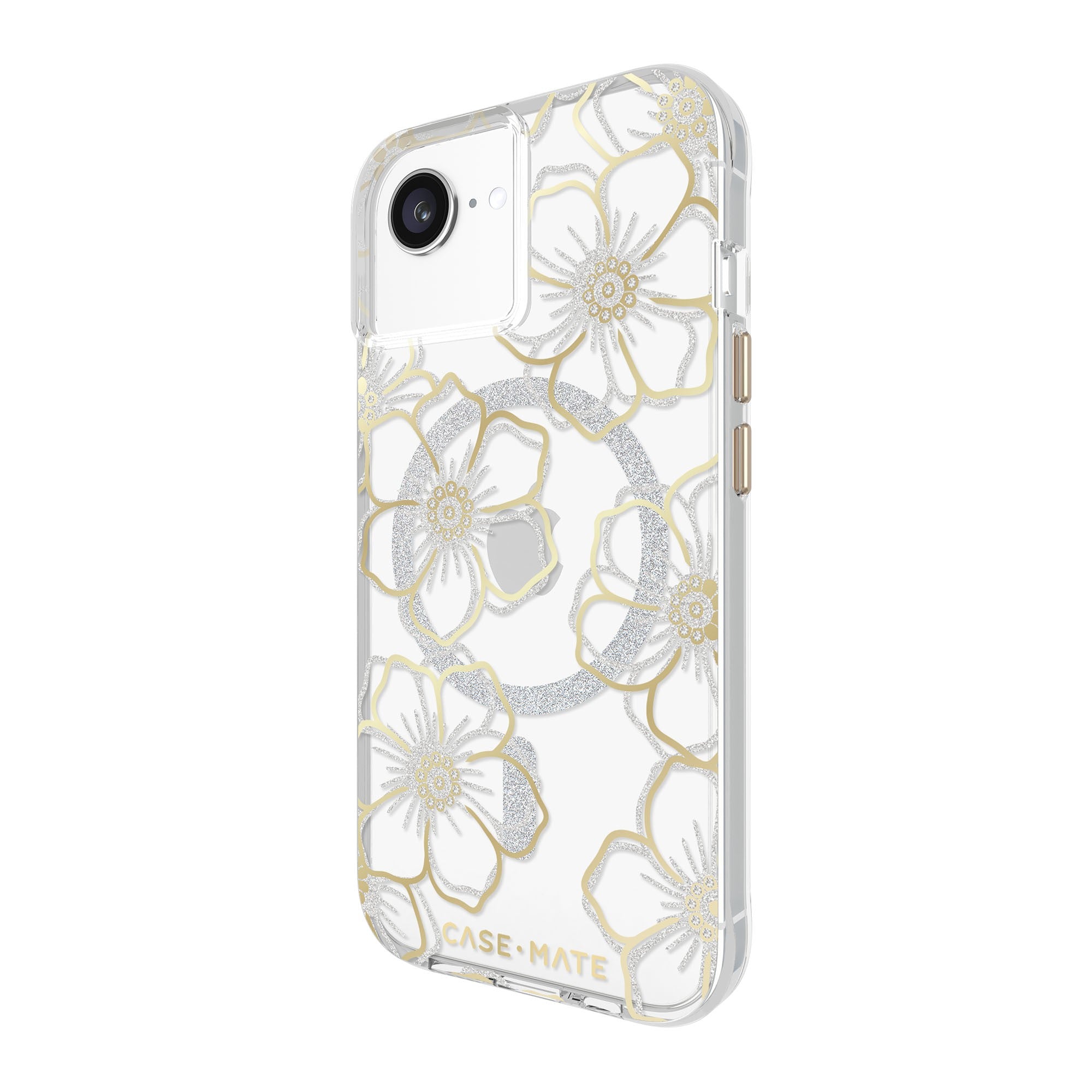 iPhone 17e/16e/15/14/13 Case-Mate Floral Gems MagSafe Case - Gold - 15-14094