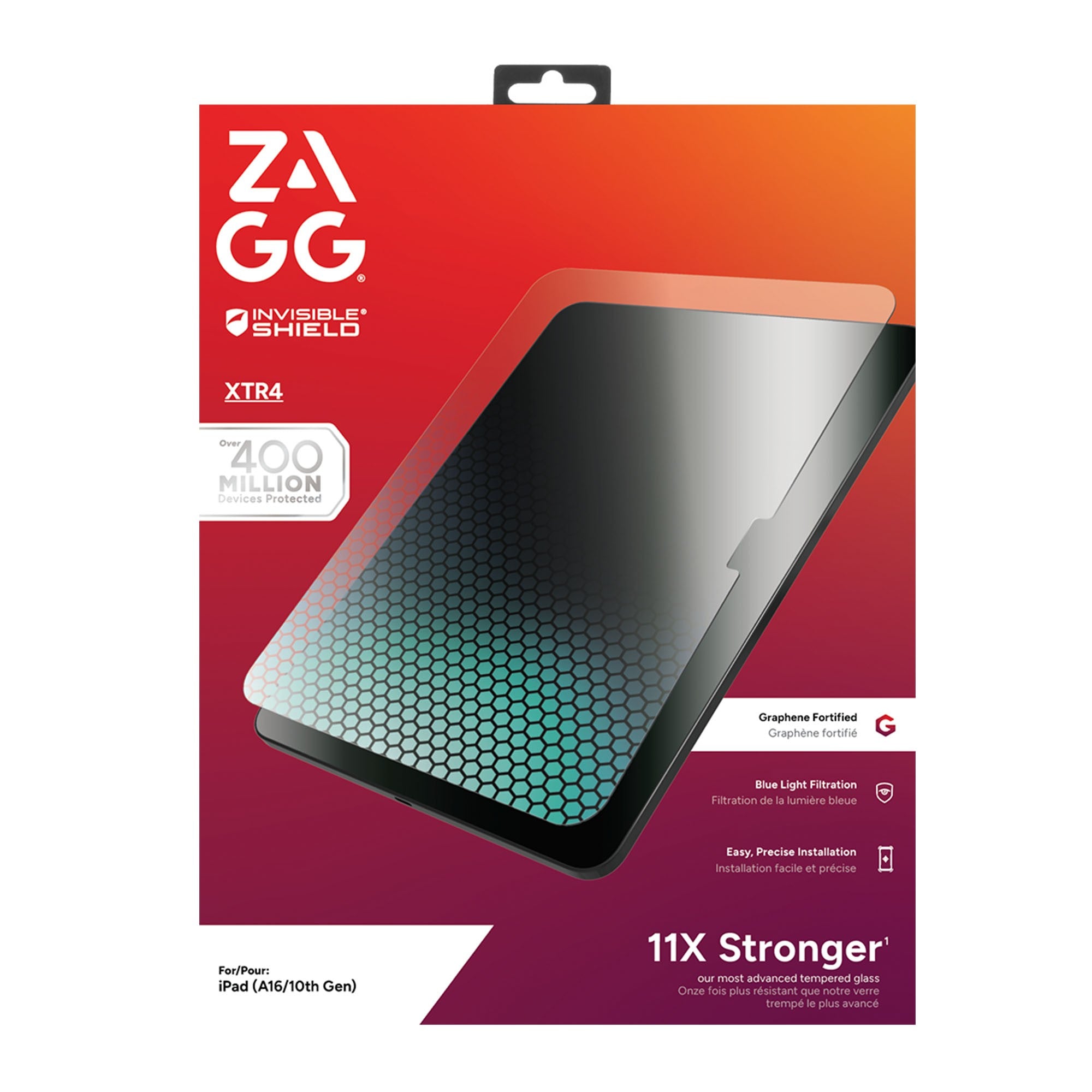 iPad A16/iPad 10th Gen ZAGG InvisibleShield Glass XTR4 Screen Protector - 15-14187