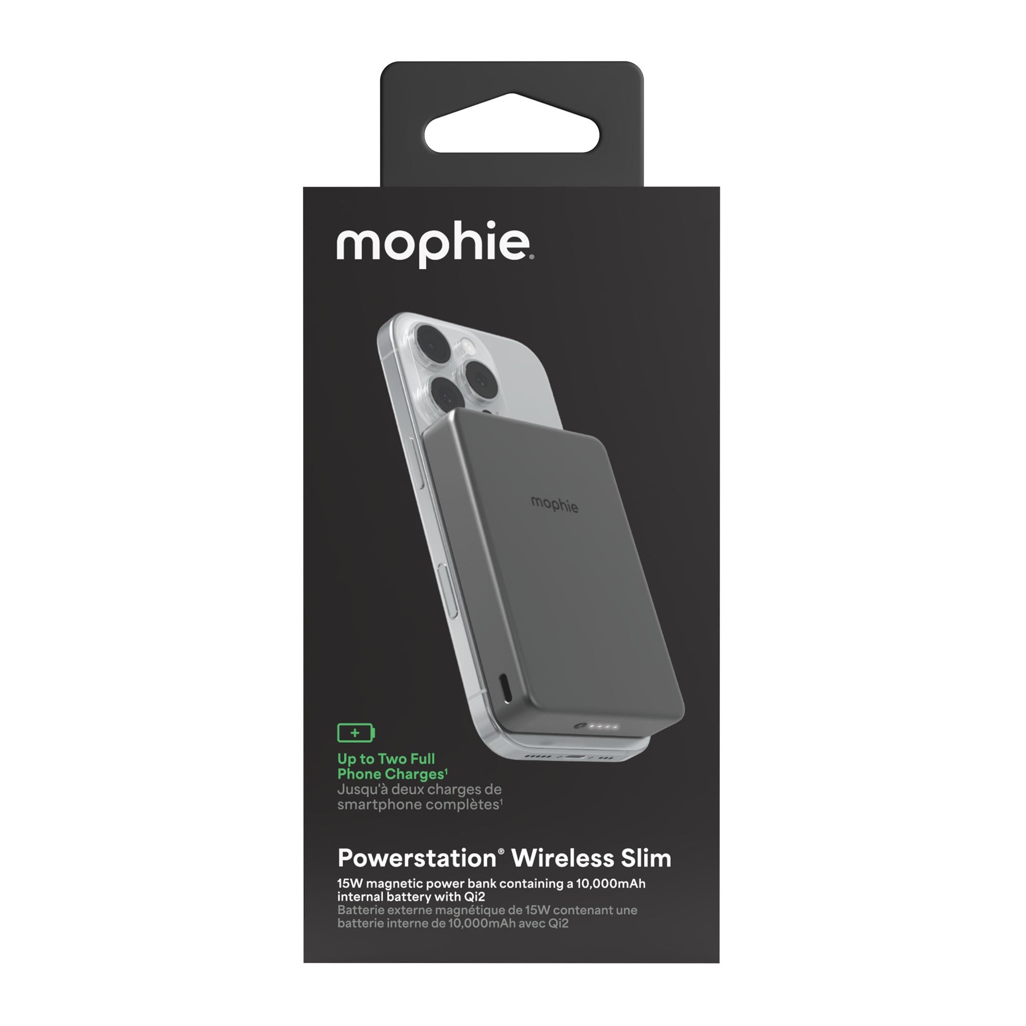 Mophie Qi2 10,000 mAh Powerstation Wireless - Black - 15-14244