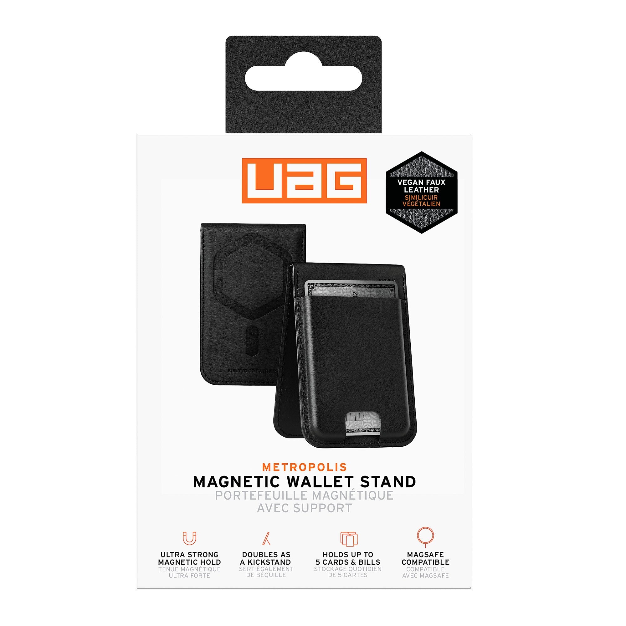 UAG Metropolis Vegan Leather MagSafe Wallet - Black - 15-14428