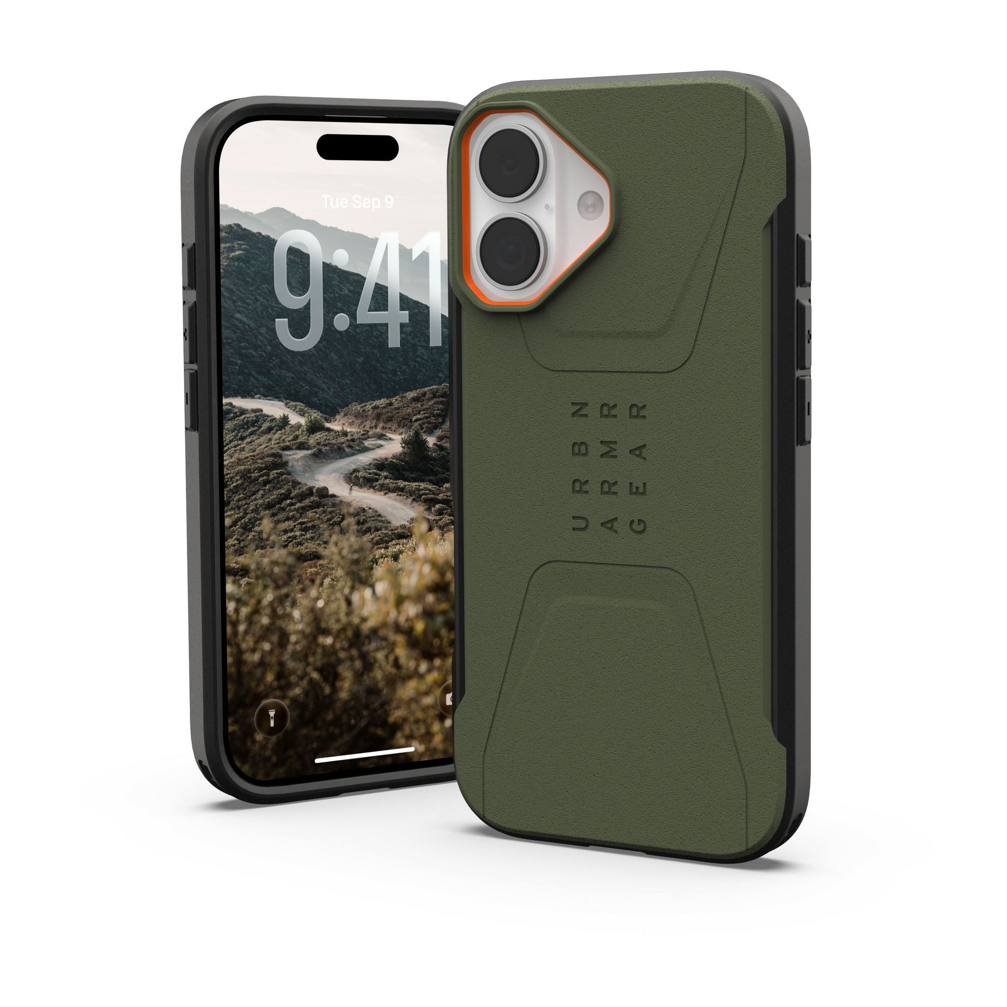 iPhone 17 UAG Civilian MagSafe Case - Olive/Orange - 15-14461
