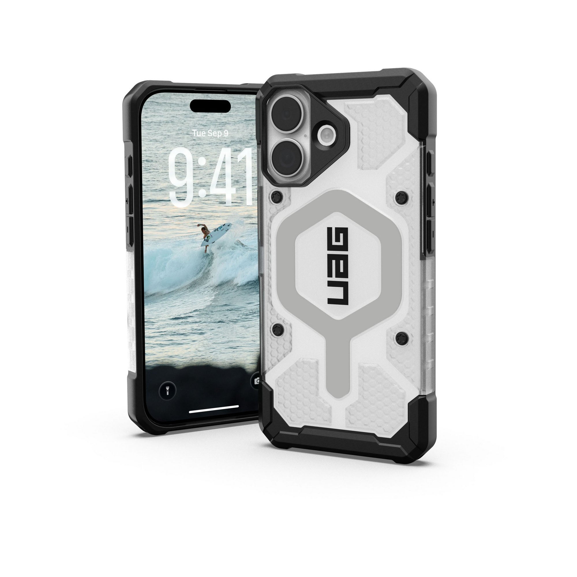iPhone 17 UAG Pathfinder Clear Magsafe Case - Ice/Silver - 15-14468