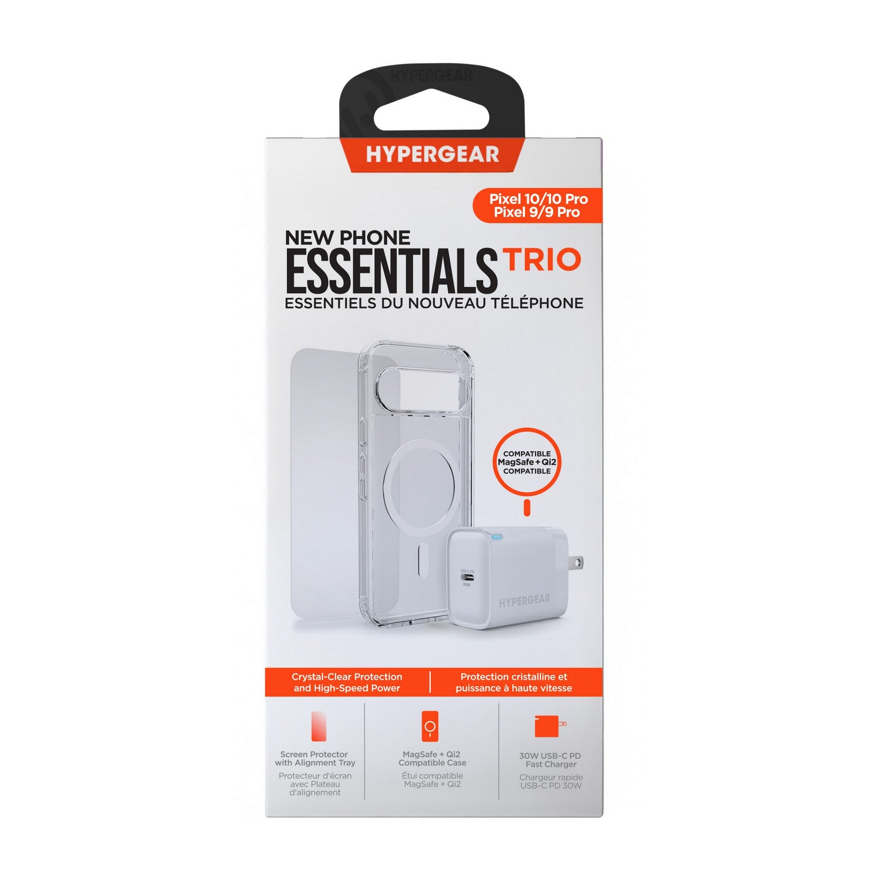 Google Pixel 10/10 Pro/9/9 Pro HyperGear Bundle - 30W Hub, Glass, Case w/ Magsafe - 15-14532