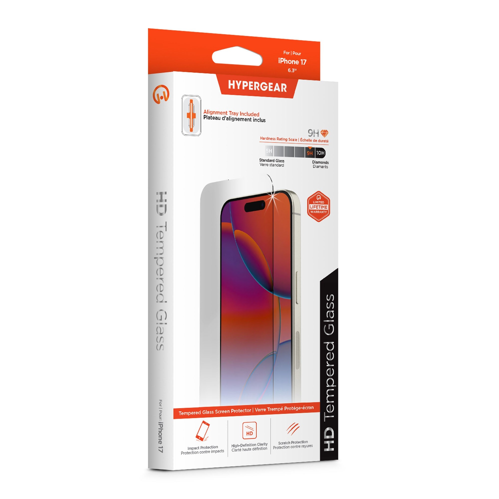 iPhone 17 HyperGear Tempered Glass Screen Protector w/Dust Removal Applicator Tray - 15-14541