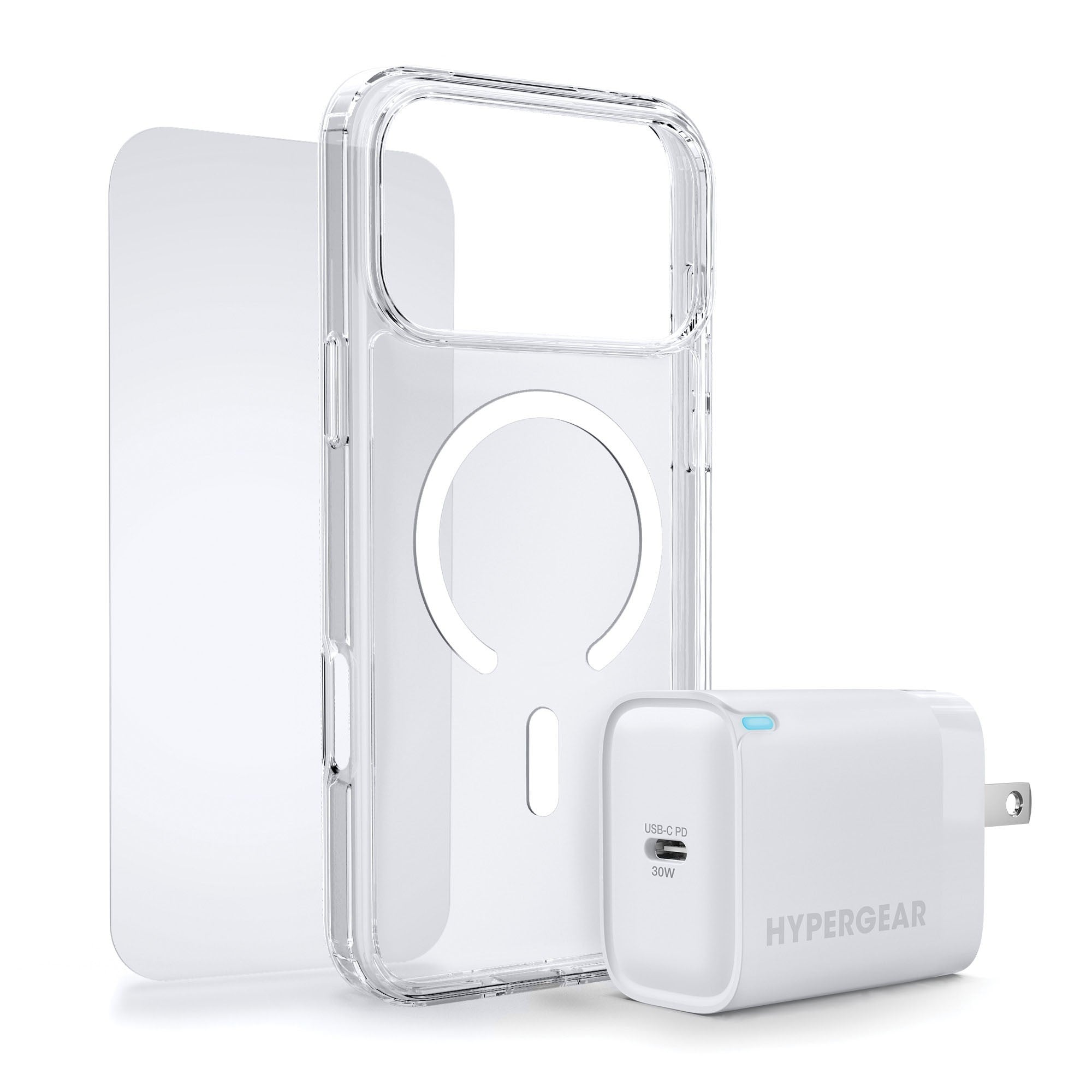 iPhone 18 Pro Max/17 Pro Max HyperGear Bundle - 30W Hub, Glass, Case w/ Magsafe - 15-14545