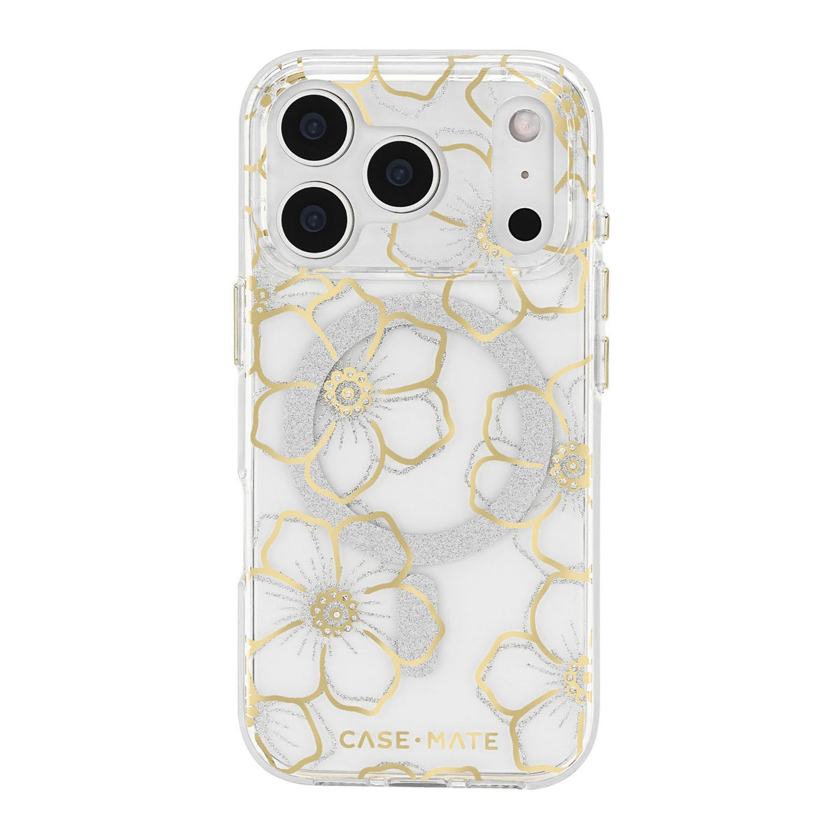 iPhone 18 Pro/17 Pro Case-Mate Floral Gems MagSafe Case - Gold - 15-14585