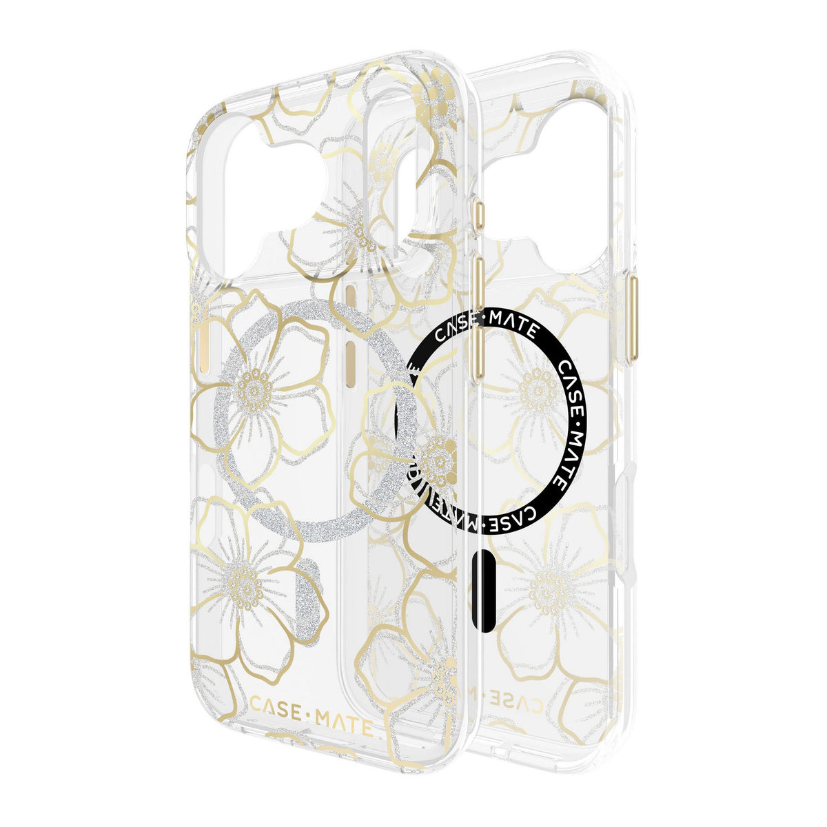 iPhone 18 Pro/17 Pro Case-Mate Floral Gems MagSafe Case - Gold - 15-14585