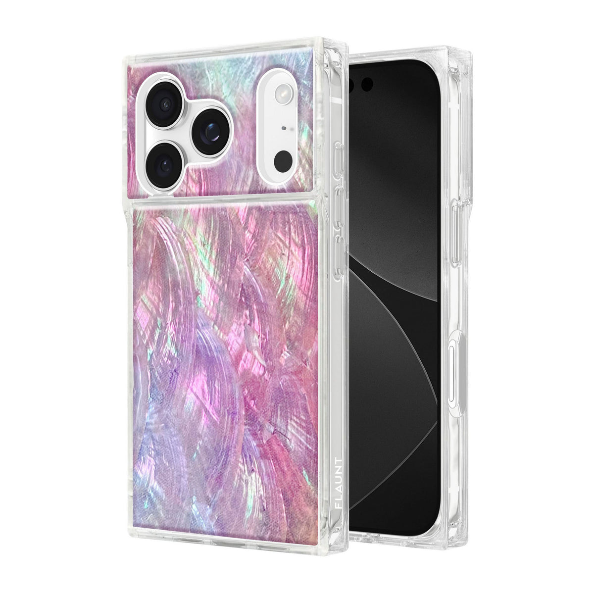 iPhone 18 Pro/17 Pro FLAUNT Square MagSafe Case - Pink Mother of Pearl - 15-14592