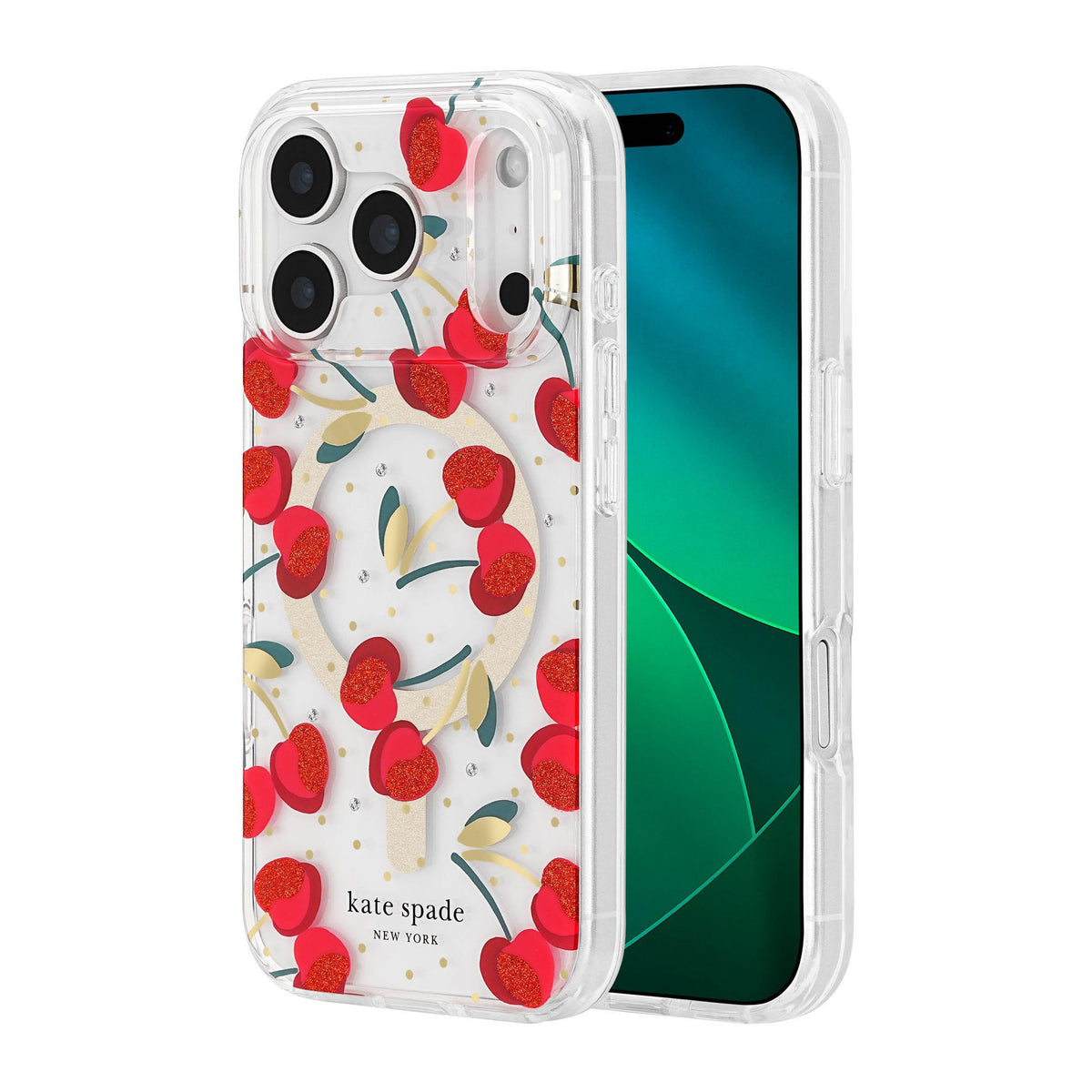 iPhone 18 Pro/17 Pro Kate Spade Protective MagSafe Case - Cherry Dot - 15-14595