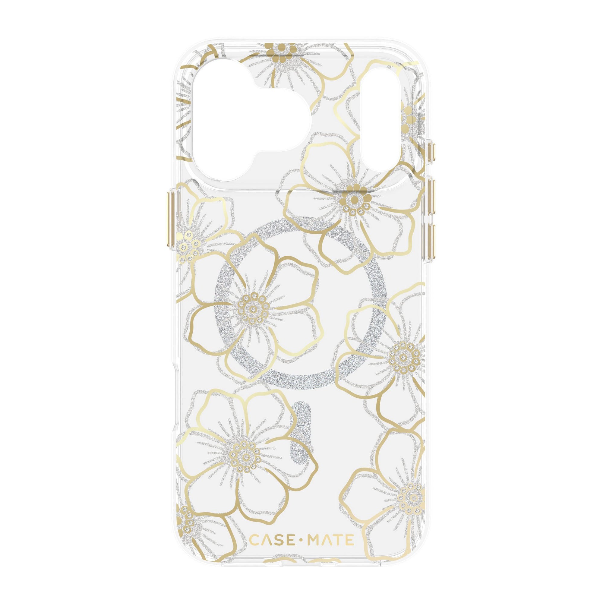 iPhone 17 Pro Max Case-Mate Floral Gems MagSafe Case - Gold - 15-14622