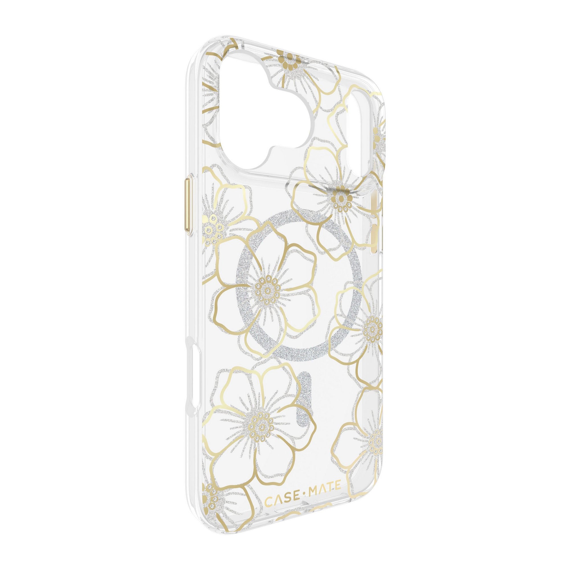 iPhone 17 Pro Max Case-Mate Floral Gems MagSafe Case - Gold - 15-14622