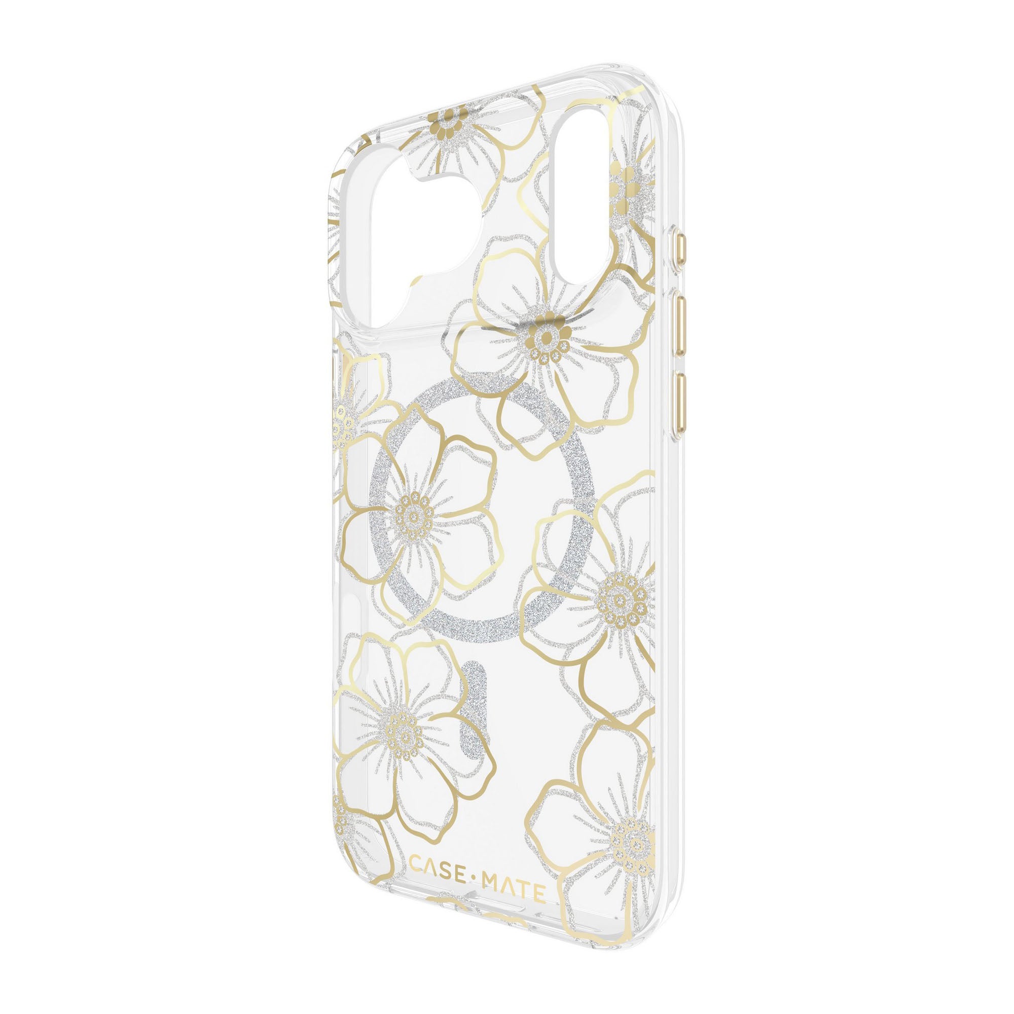 iPhone 17 Pro Max Case-Mate Floral Gems MagSafe Case - Gold - 15-14622