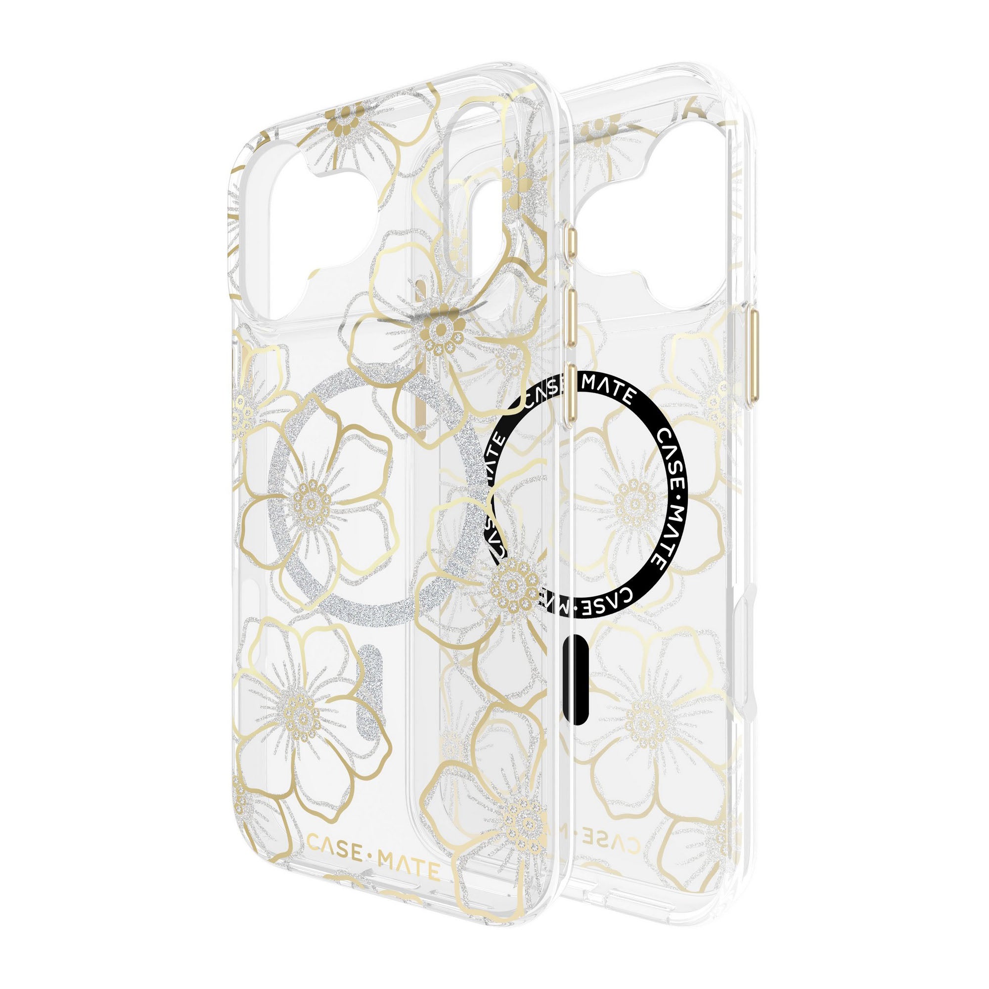 iPhone 17 Pro Max Case-Mate Floral Gems MagSafe Case - Gold - 15-14622