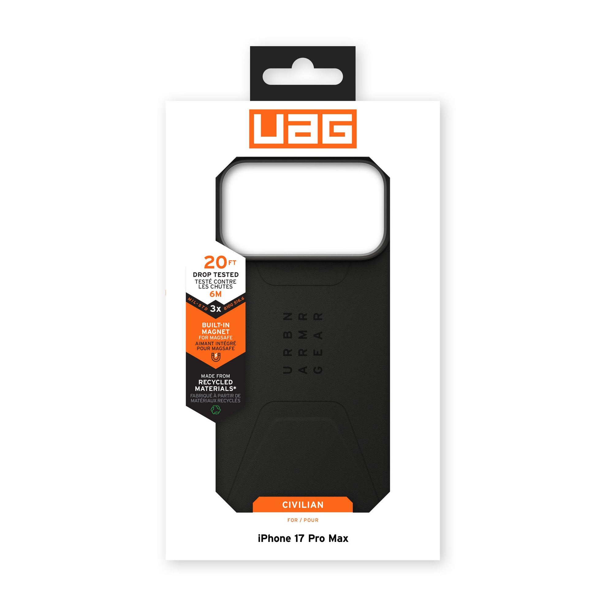 iPhone 17 Pro Max UAG Civilian MagSafe Case - Black - 15-14649