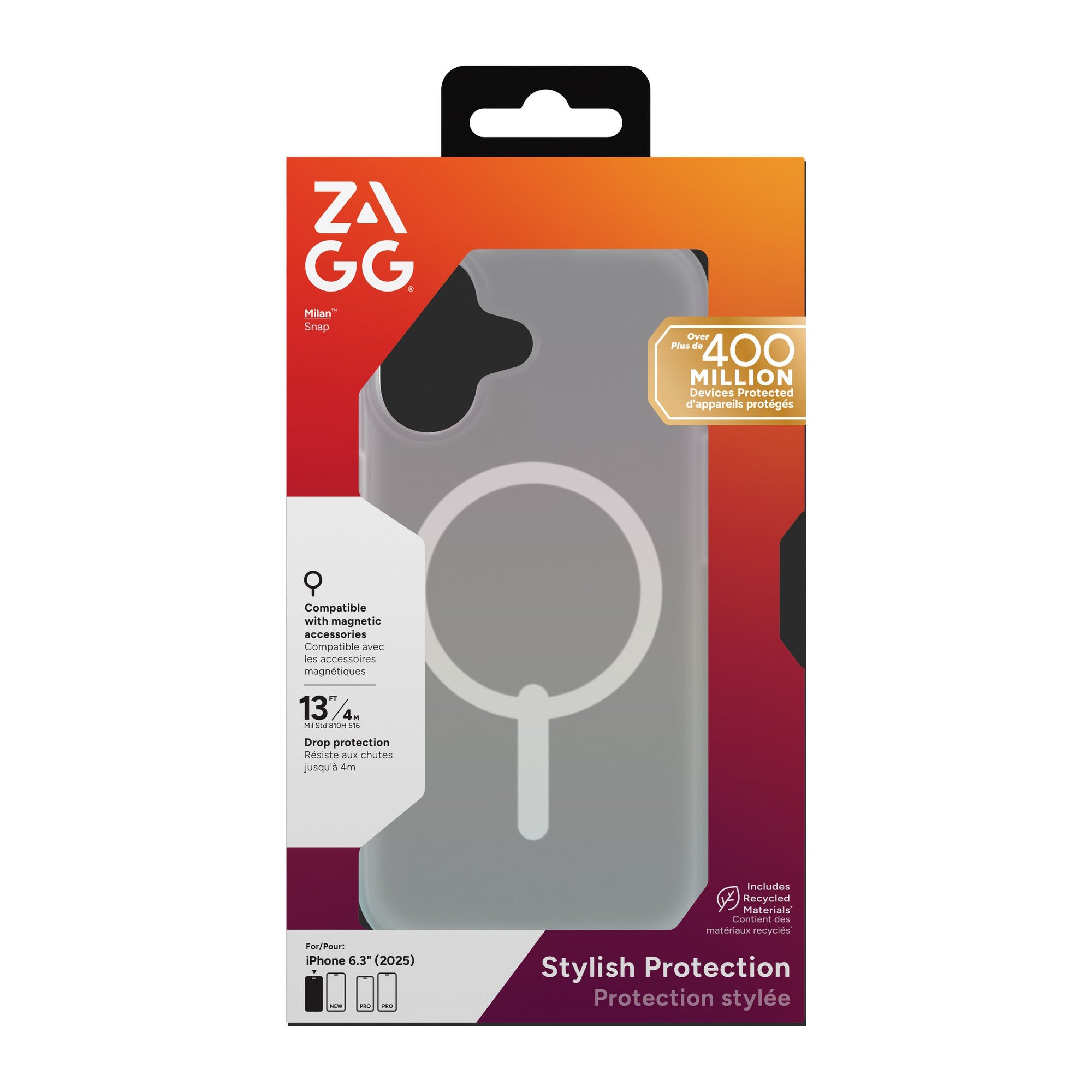 iPhone 17 ZAGG Graphene Milan Snap Case - Matte Iridescent - 15-14666