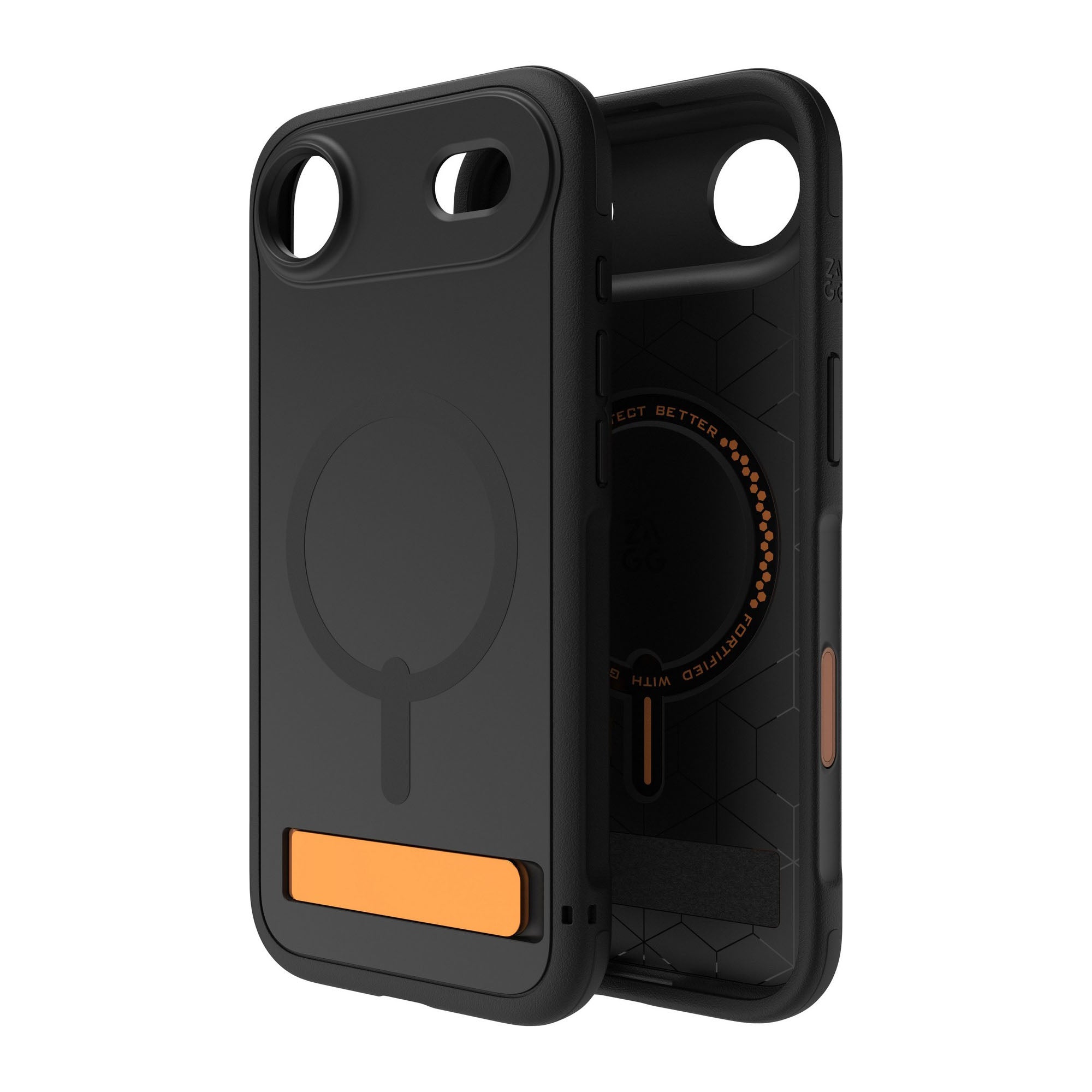 iPhone Air ZAGG Graphene Sedona Snap Kickstand Case - Flood Black/Orange - 15-14697