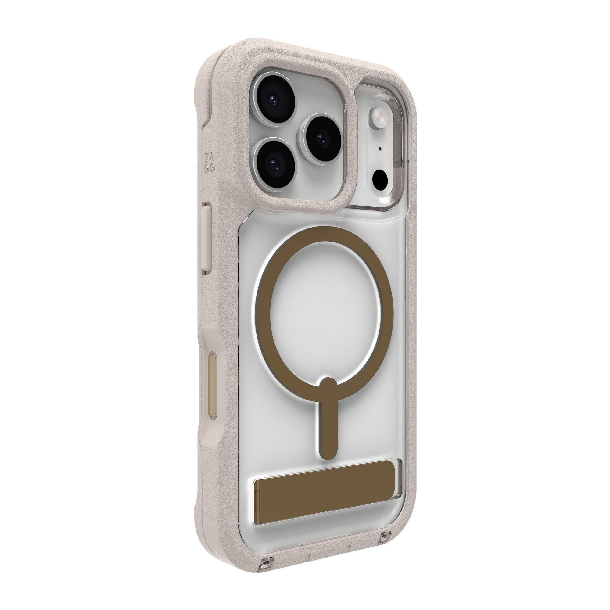iPhone 17 Pro ZAGG Graphene Rainier Snap Kickstand Case - Sandstone - 15-14707
