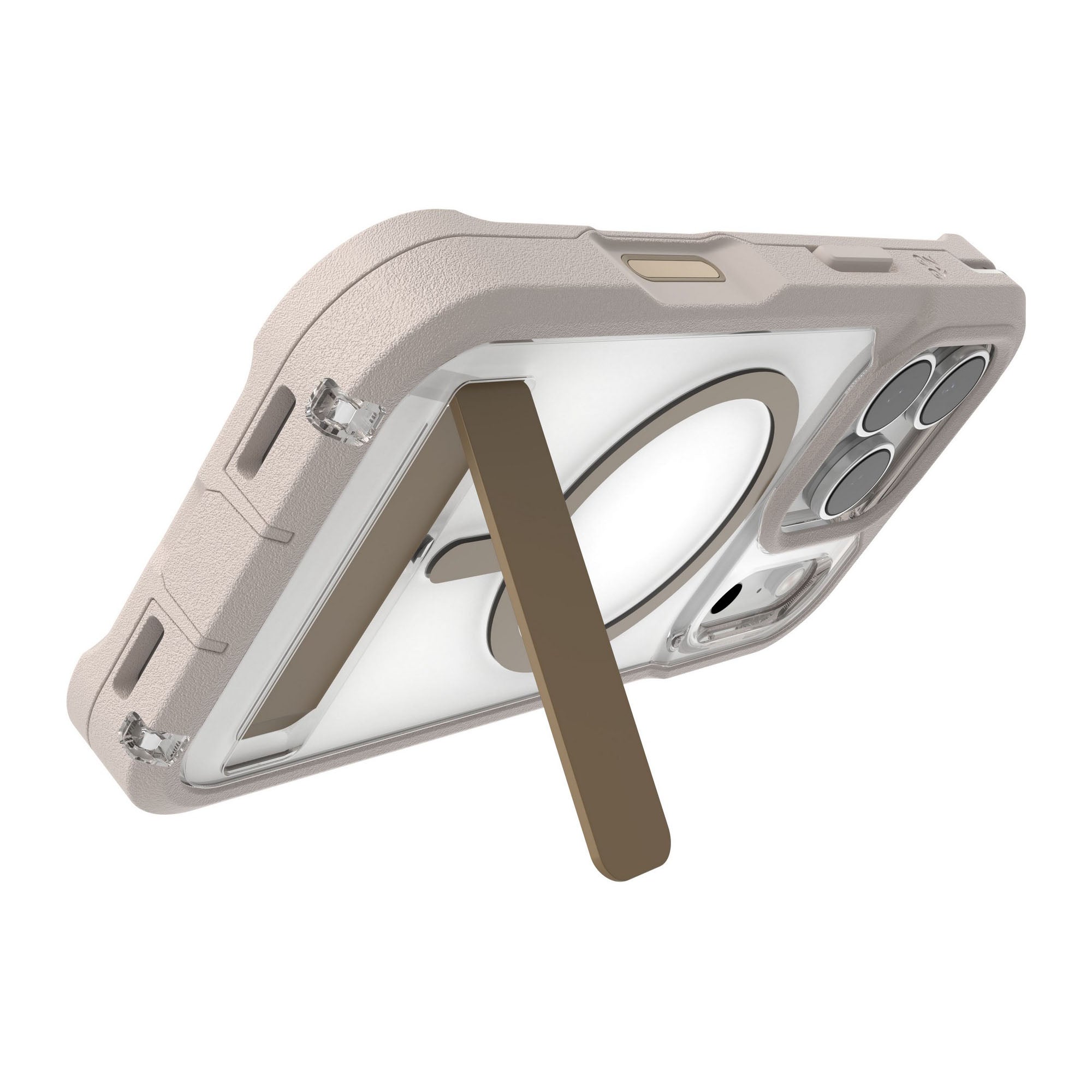 iPhone 17 Pro ZAGG Graphene Rainier Snap Kickstand Case - Sandstone - 15-14707