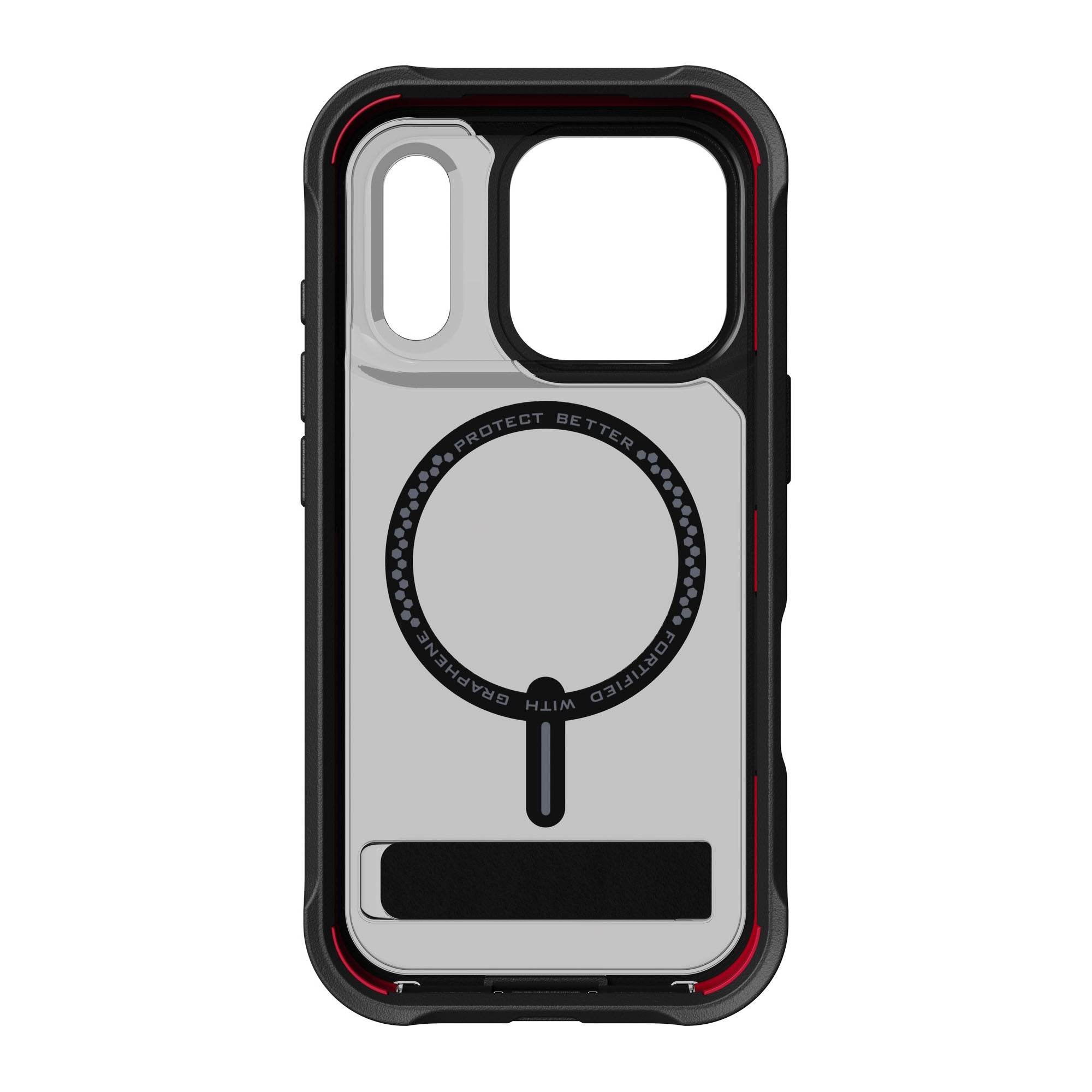 iPhone 17 Pro ZAGG Graphene Rainier Snap Kickstand Case - Smoke Black - 15-14708