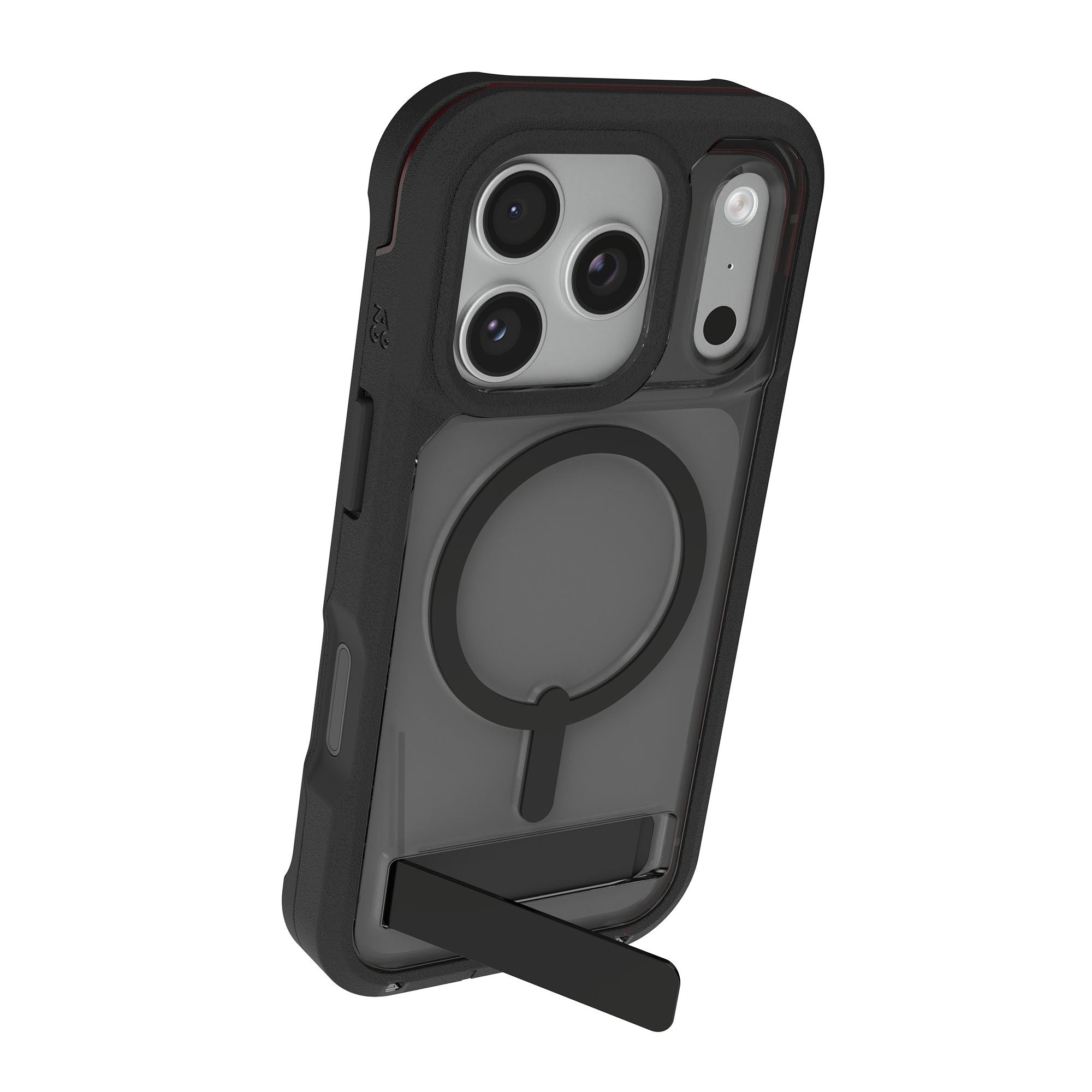 iPhone 17 Pro ZAGG Graphene Rainier Snap Kickstand Case - Smoke Black - 15-14708