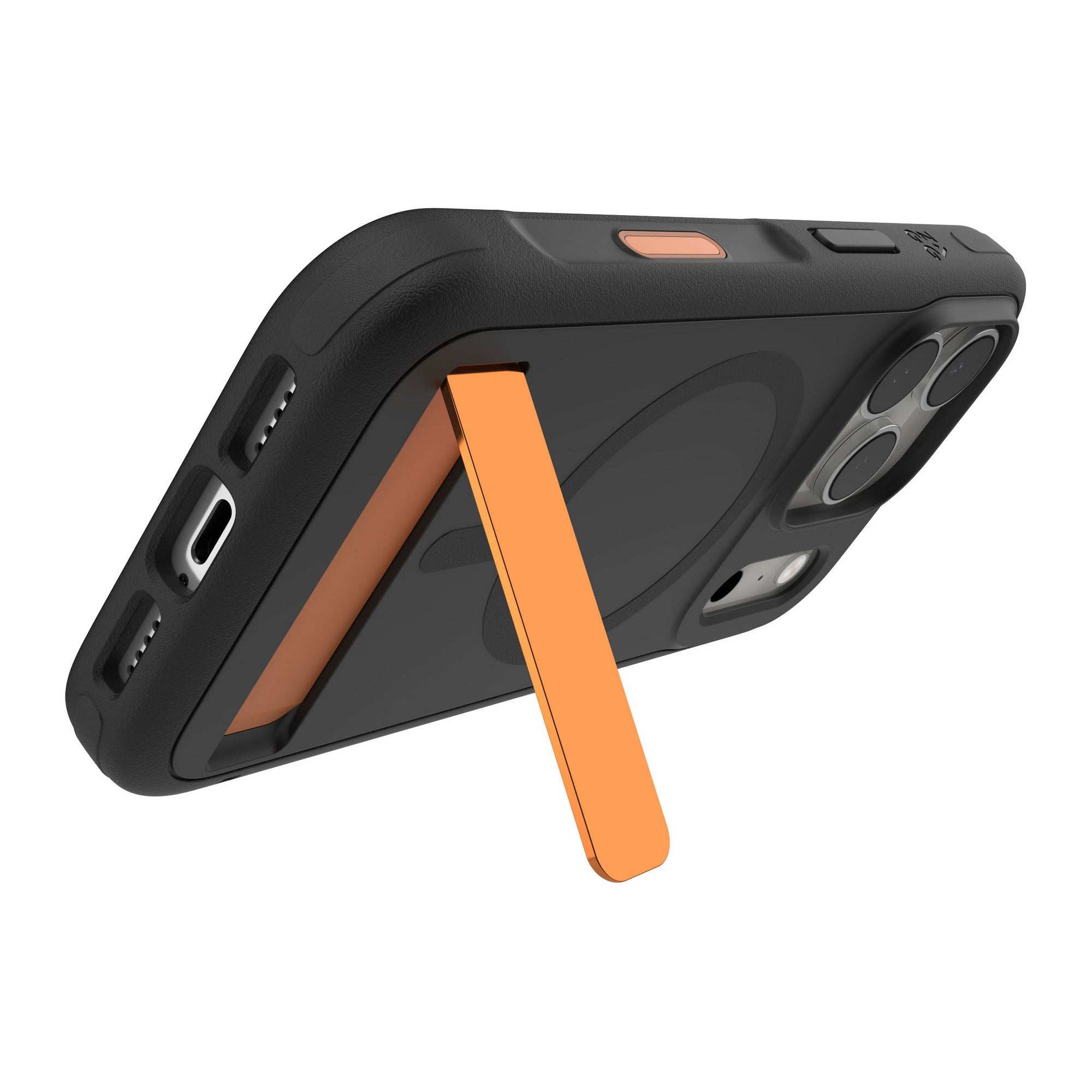 iPhone 18 Pro/17 Pro ZAGG Graphene Sedona Snap Kickstand Case - Flood Black/Orange - 15-14714