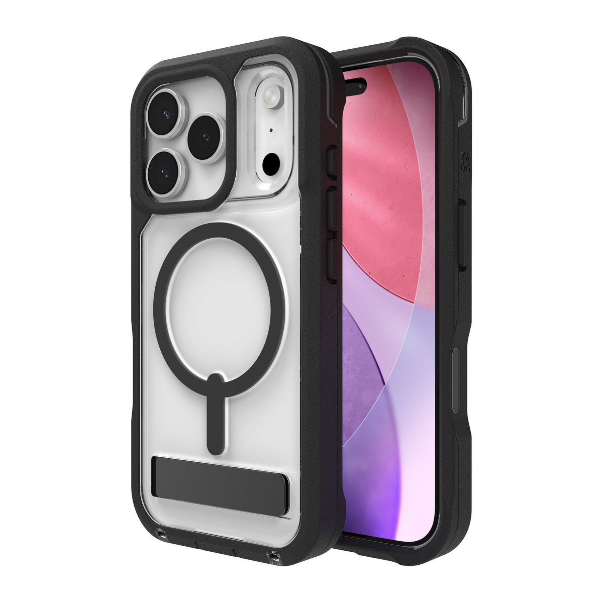 iPhone 18 Pro/17 Pro ZAGG Graphene Rainier Snap Kickstand Case - Black - 15-14720