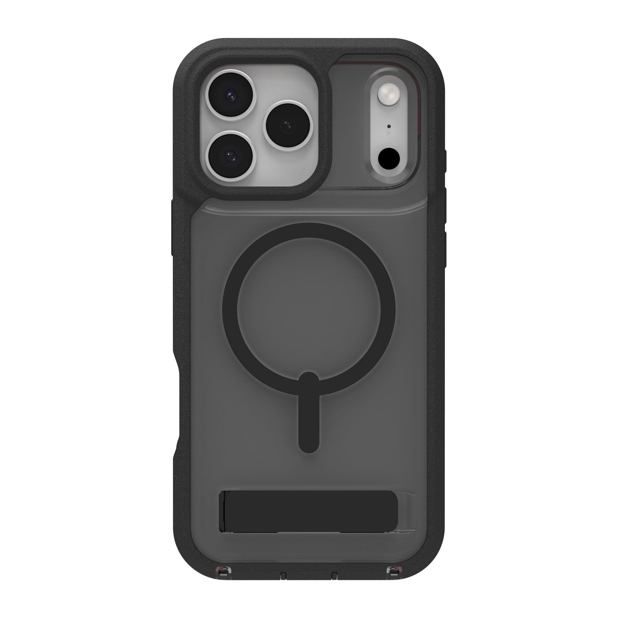 iPhone 17 Pro Max ZAGG Graphene Rainier Snap Kickstand Case - Smoke Black - 15-14725