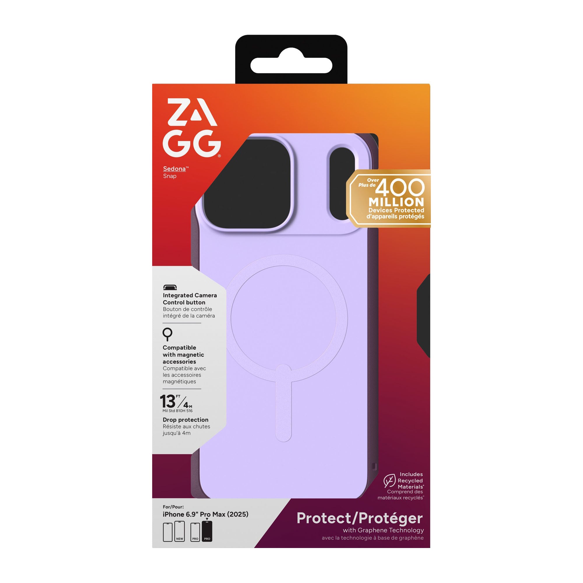 iPhone 17 Pro Max ZAGG Graphene Sedona Snap Case - Dusty Grape - 15-14727